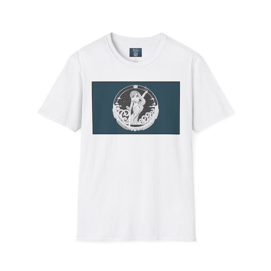 Aquarius Zodiac Crew Neck T-Shirt – Hand-Drawn Celestial Design (Non-AI) Universal