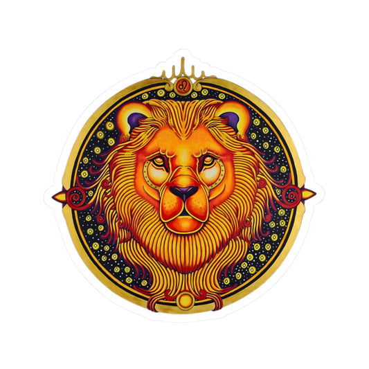 Leo Kiss-Cut Sticker - Hand-Drawn Celestial Design (Non-AI)