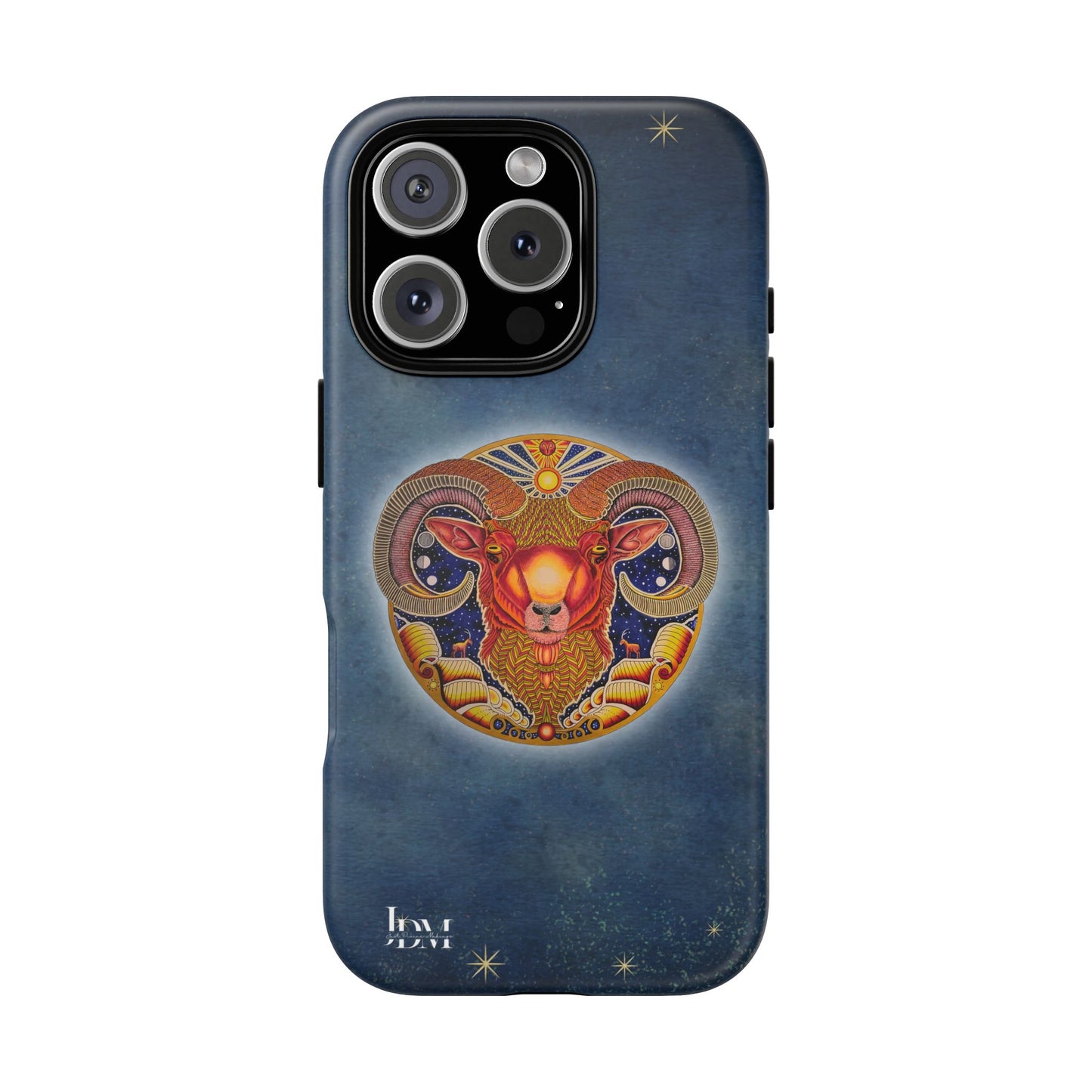 Aries Zodiac Phone Case - Hand-Drawn Celestial Design (Non-AI)