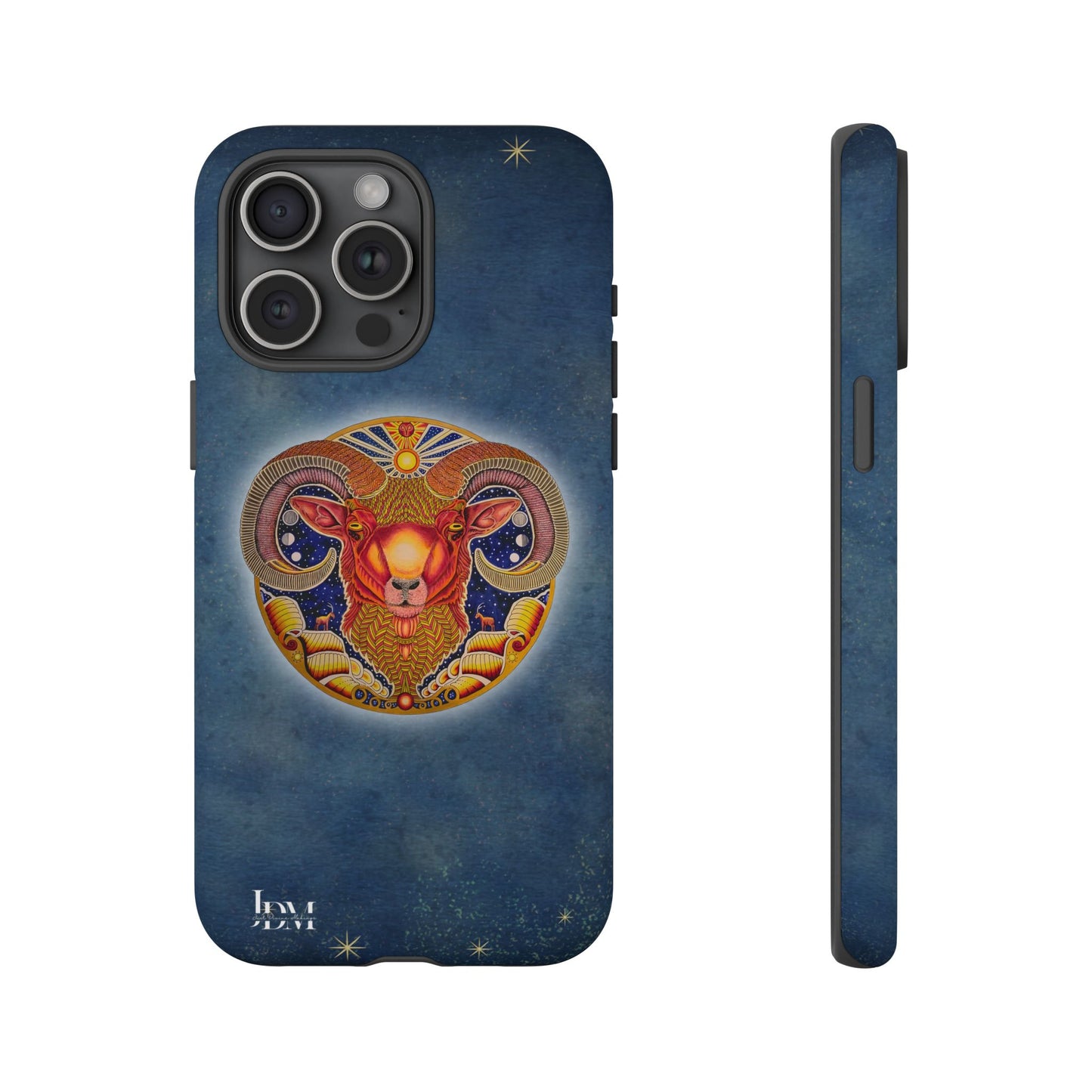 Aries Zodiac Phone Case - Hand-Drawn Celestial Design (Non-AI)