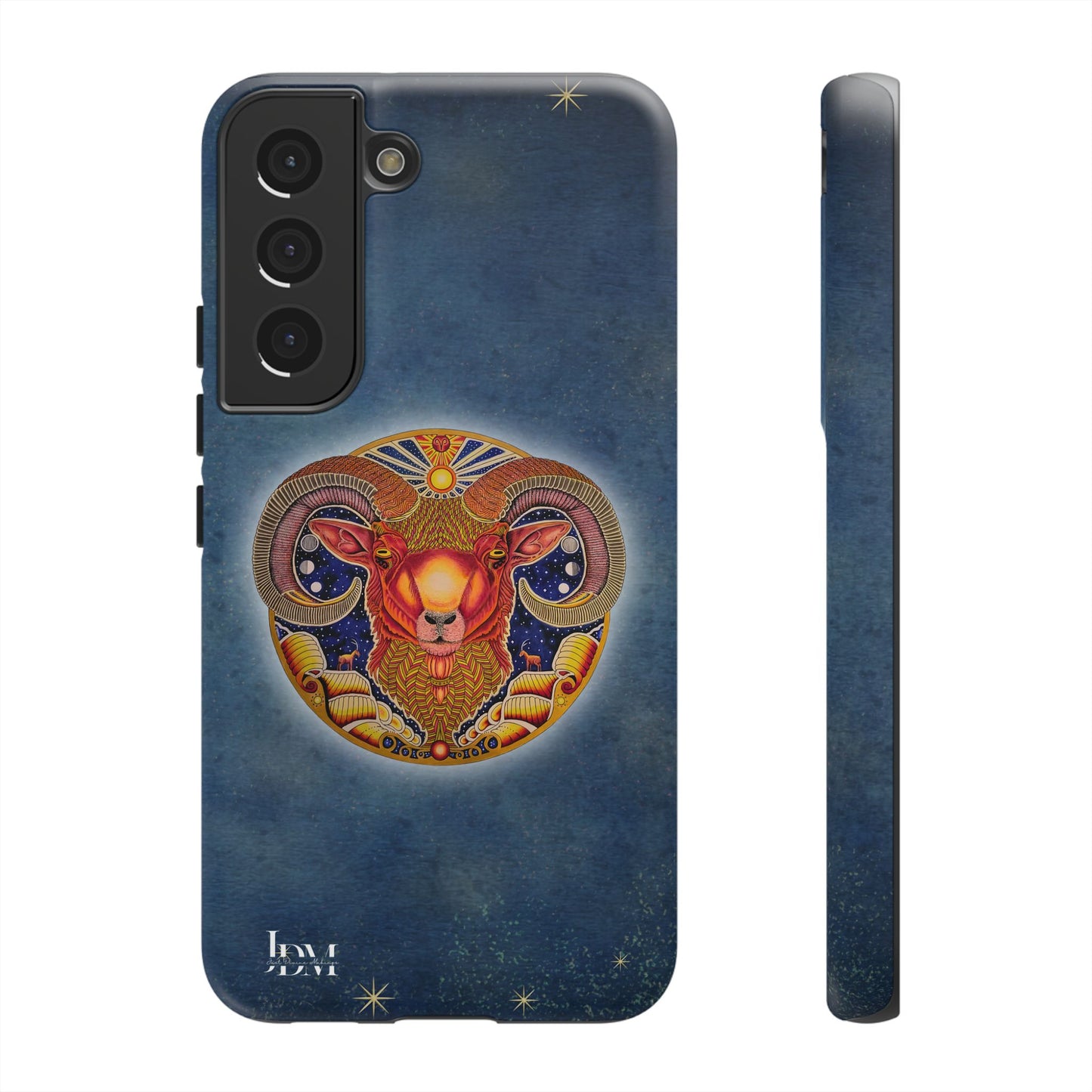 Aries Zodiac Phone Case - Hand-Drawn Celestial Design (Non-AI)