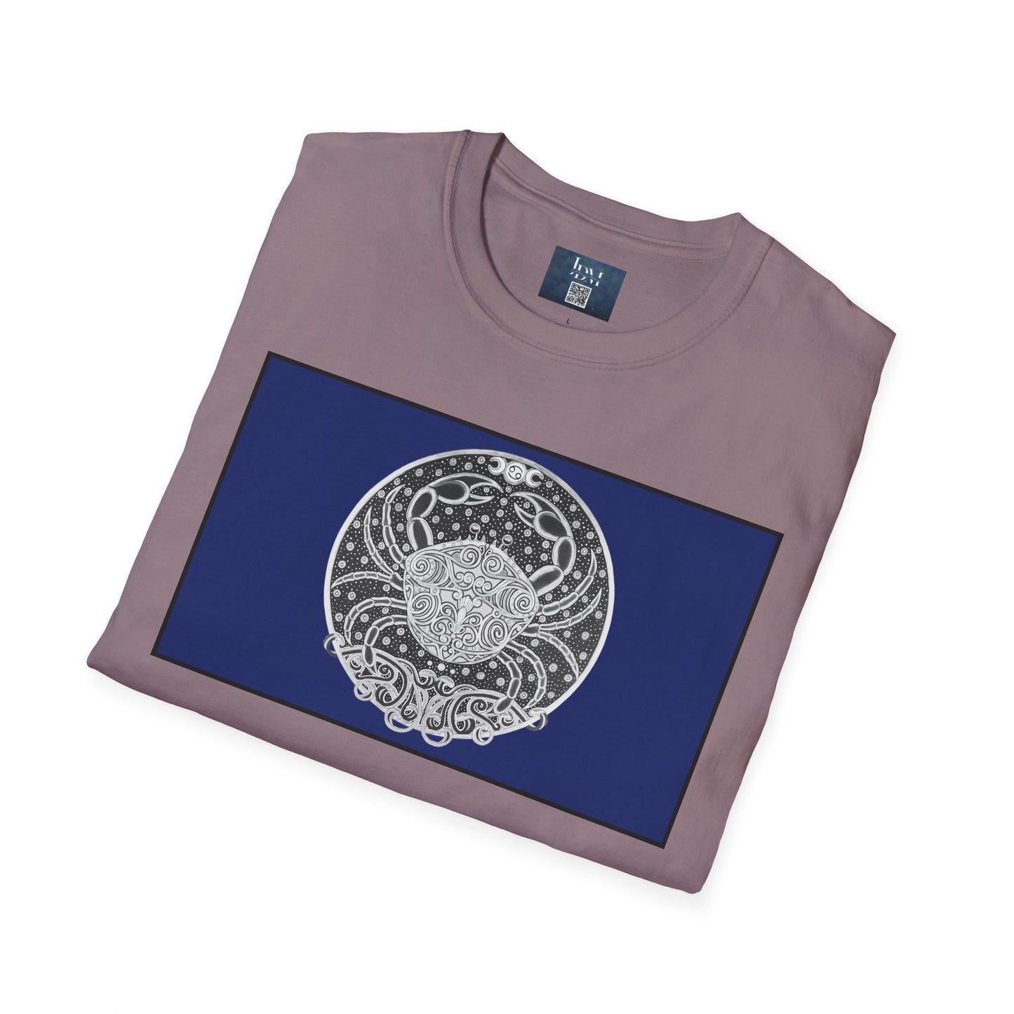 Cancer Zodiac Crew Neck T-Shirt – Hand-Drawn Celestial Design (Non-AI) Universal
