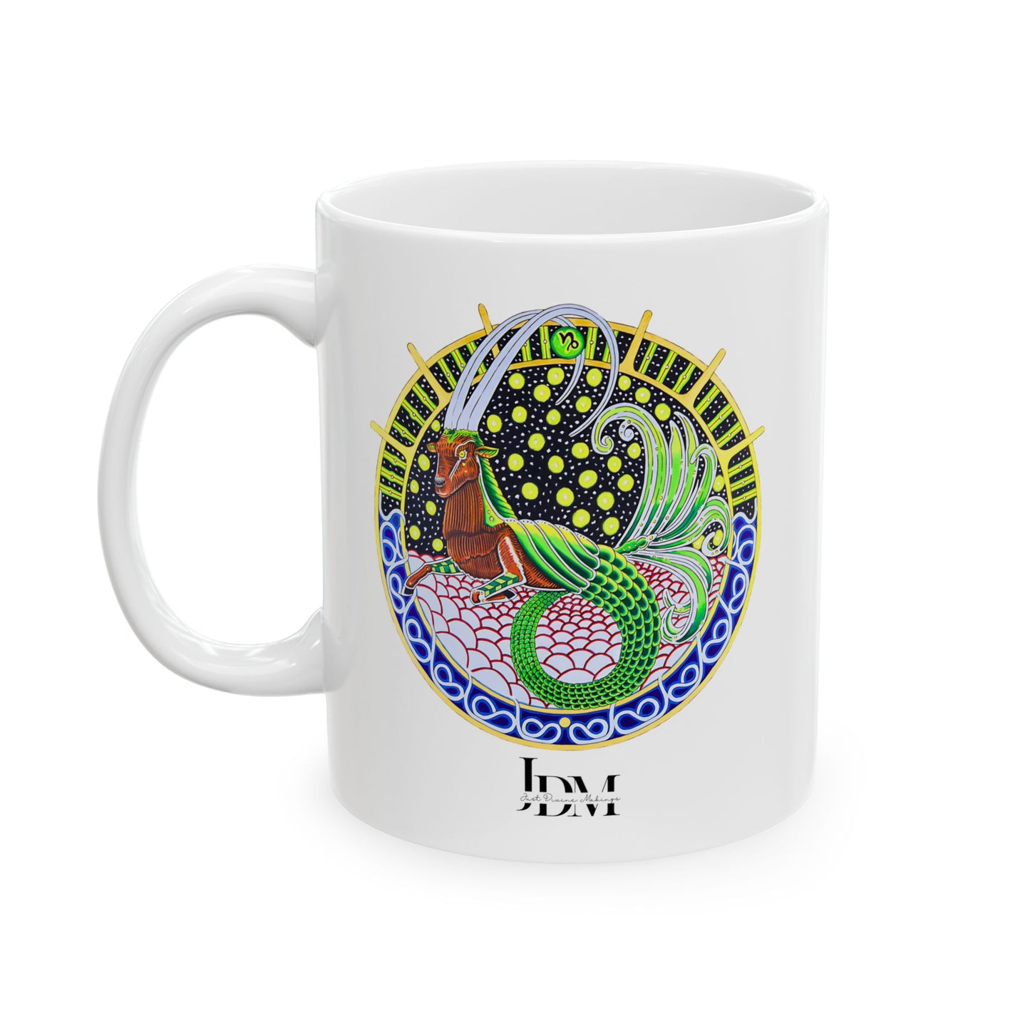 Capricorn Zodiac Mug – Hand-Drawn Celestial Design (Non-AI)