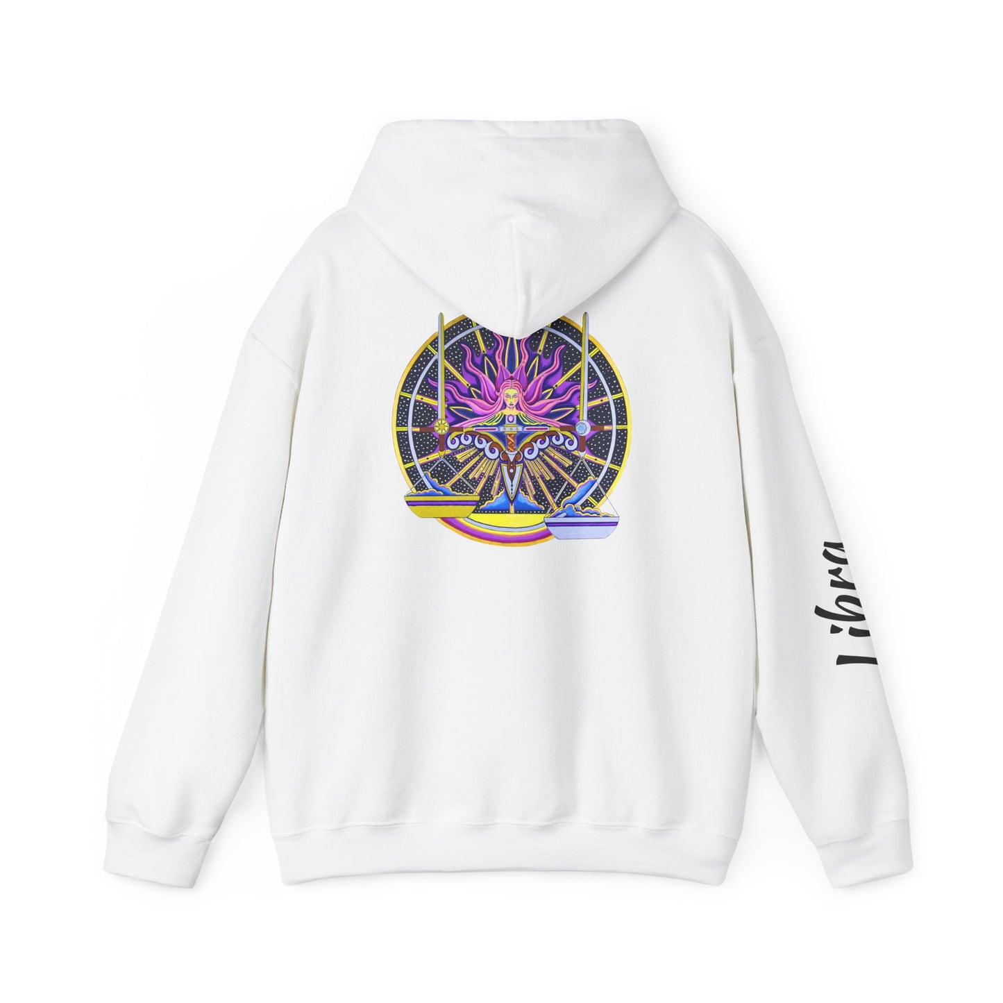 Libra Zodiac Hoodie – Hand-Drawn Celestial Design (Non-AI)