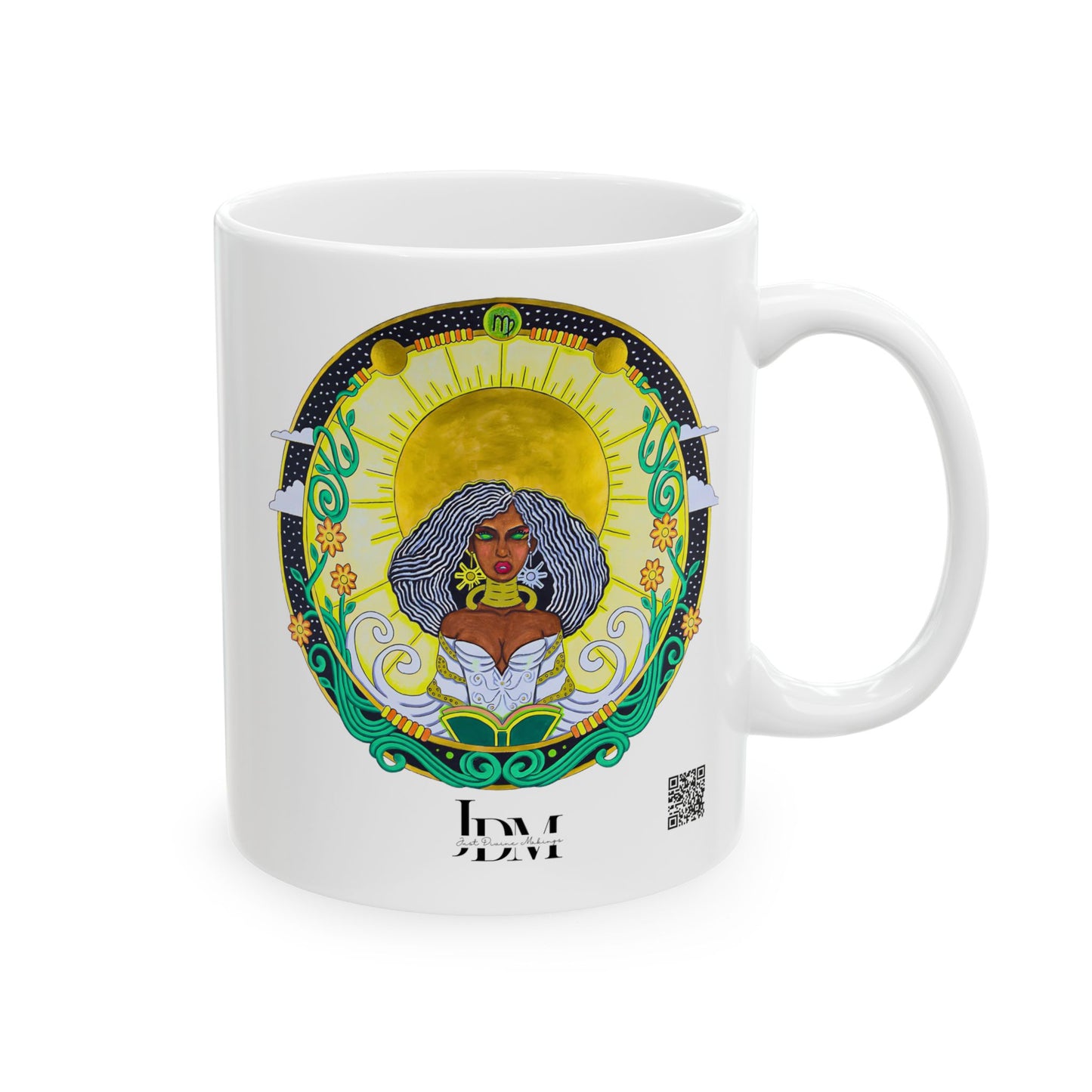 Virgo Zodiac Mug – Hand-Drawn Celestial Design (Non-AI)