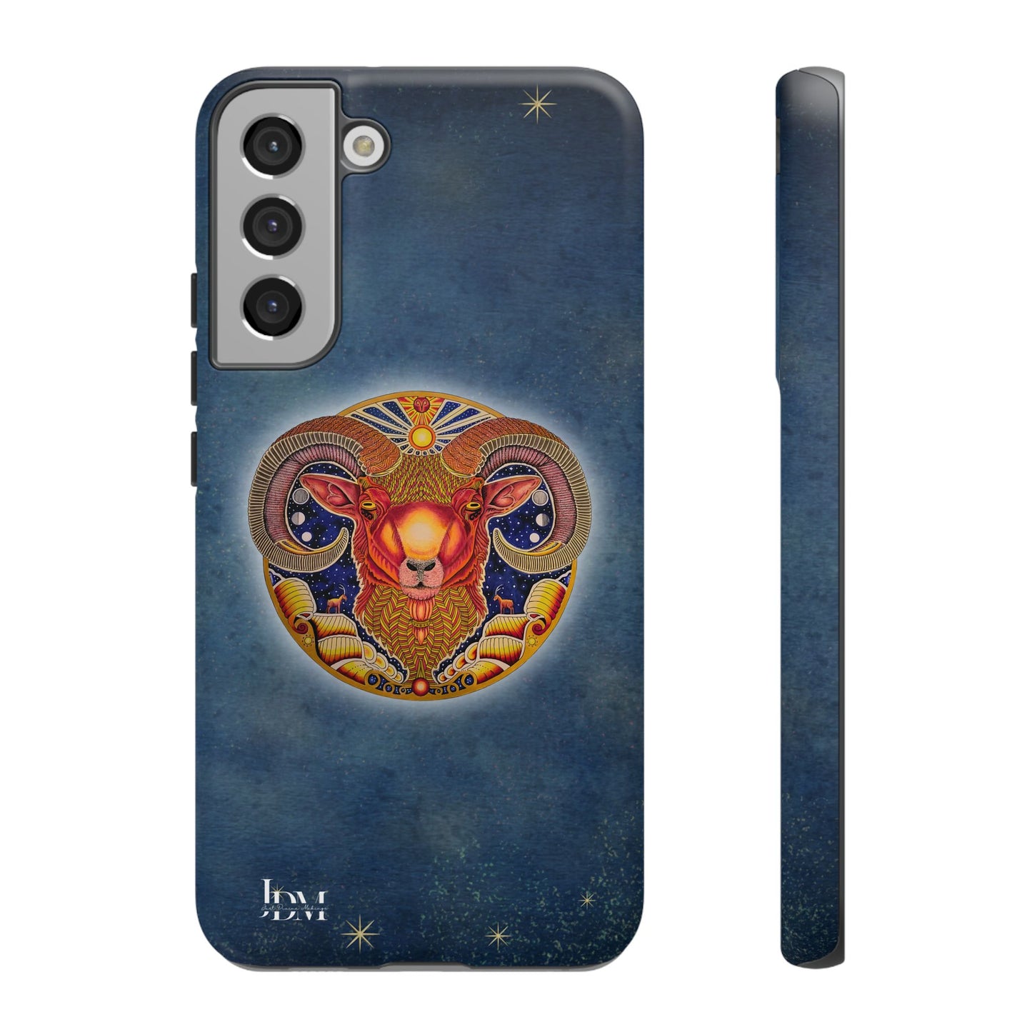 Aries Zodiac Phone Case - Hand-Drawn Celestial Design (Non-AI)