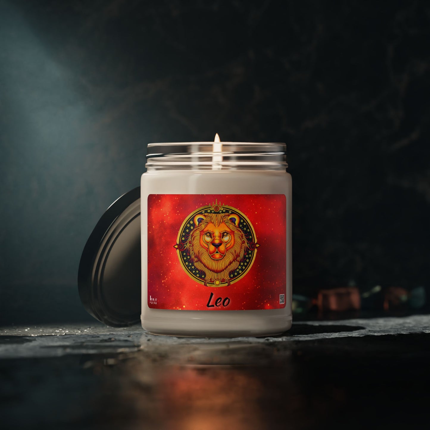 Leo Zodiac Soy Candle – Hand-Drawn Celestial Design (Non-AI)