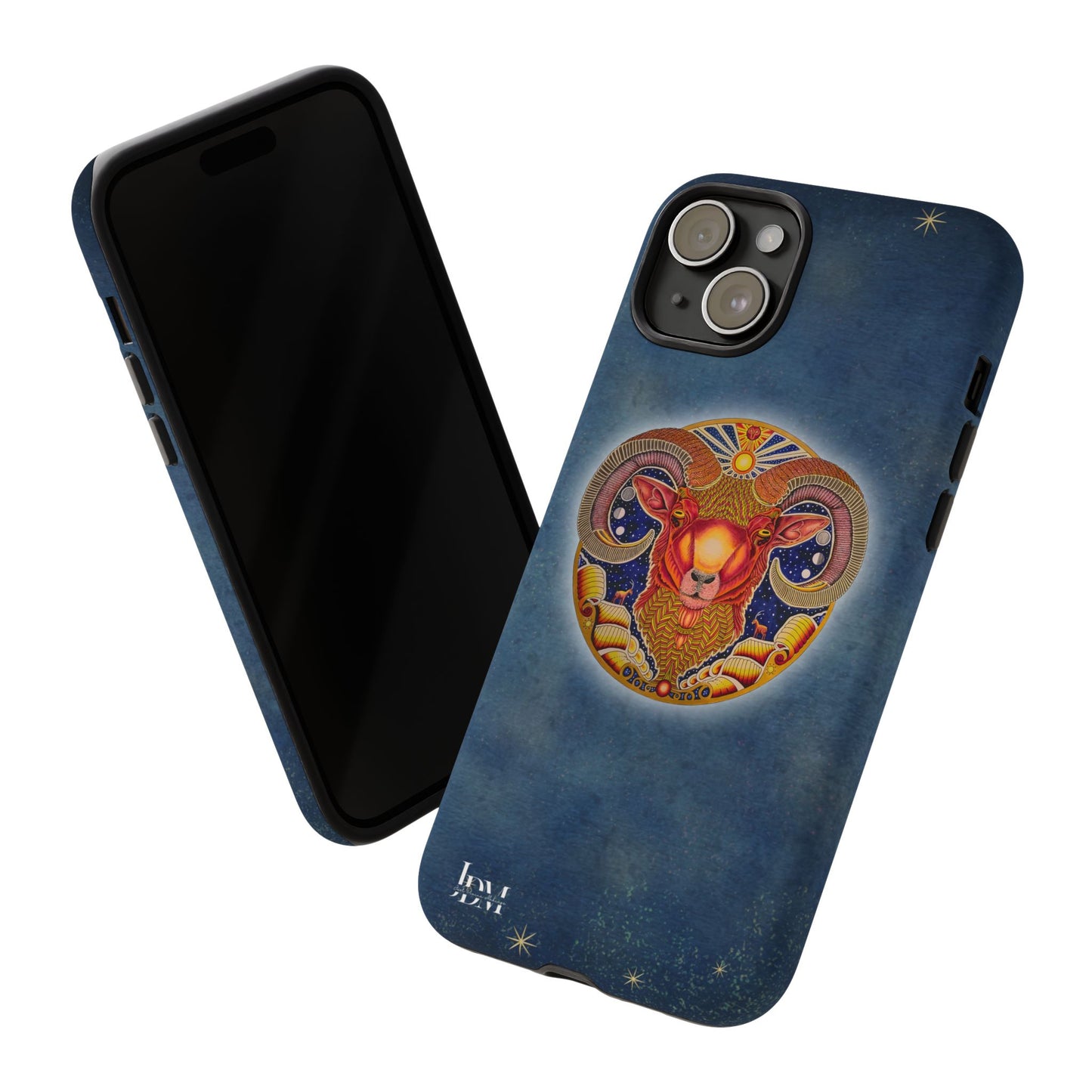 Aries Zodiac Phone Case - Hand-Drawn Celestial Design (Non-AI)