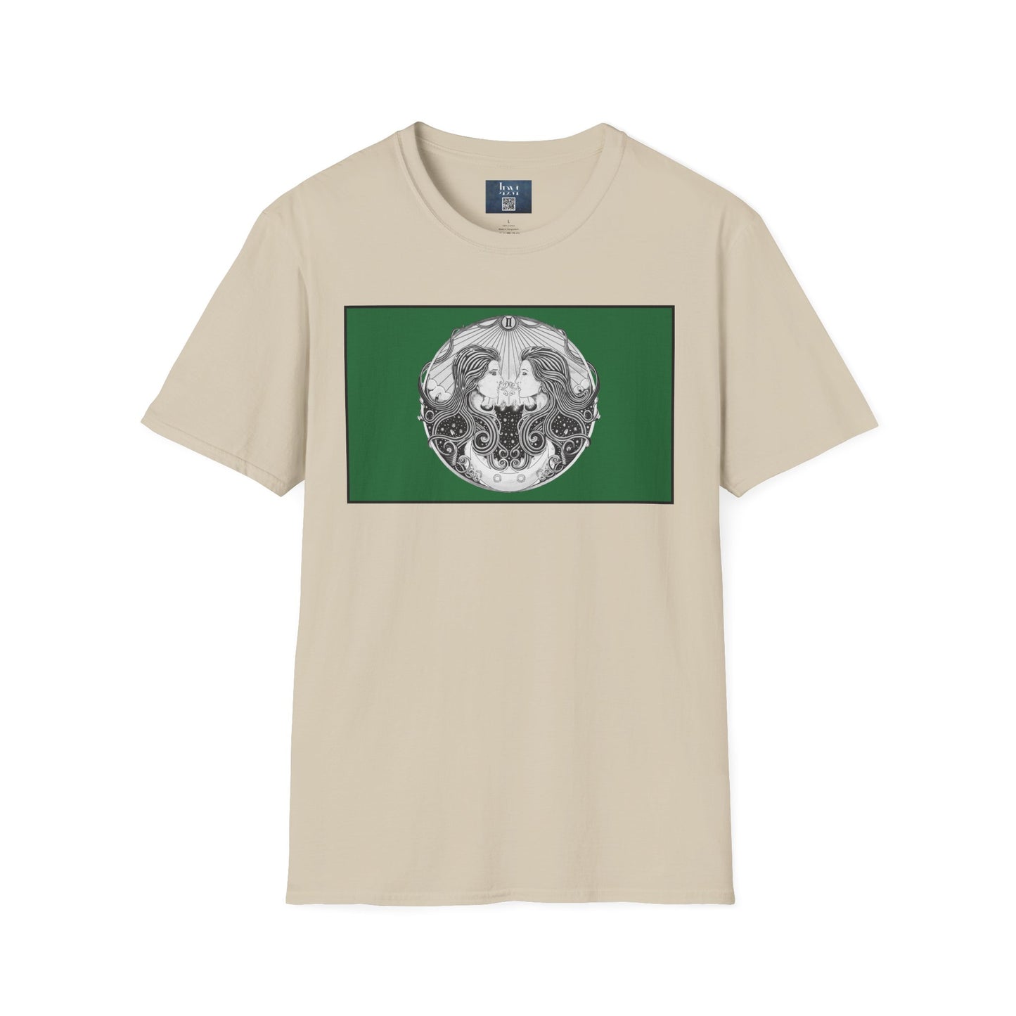 Gemini Zodiac Softstyle T-Shirt - Hand-Drawn Celestial Design (Non-AI) Universal