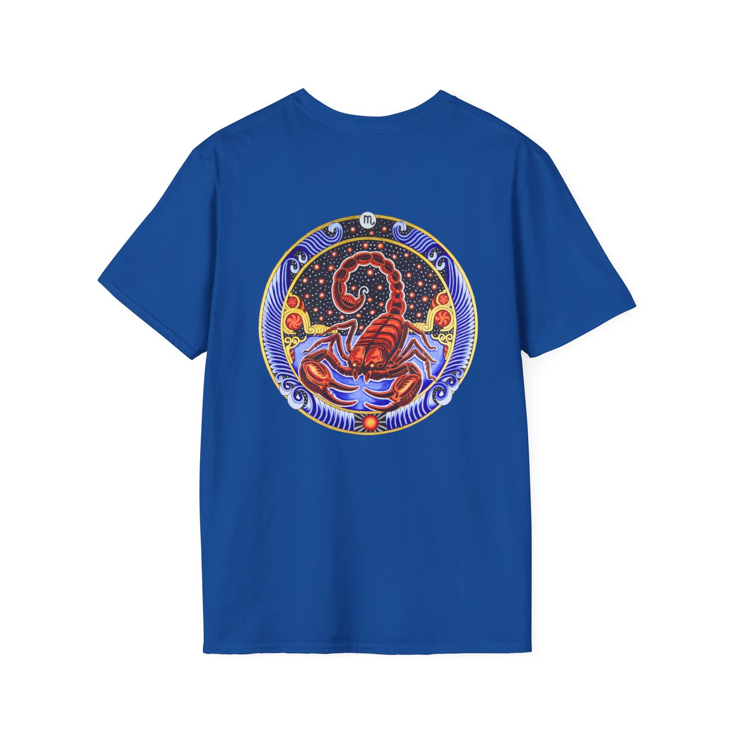 Scorpio Zodiac Crew Neck T-Shirt – Hand-Drawn Celestial Design (Non-AI)