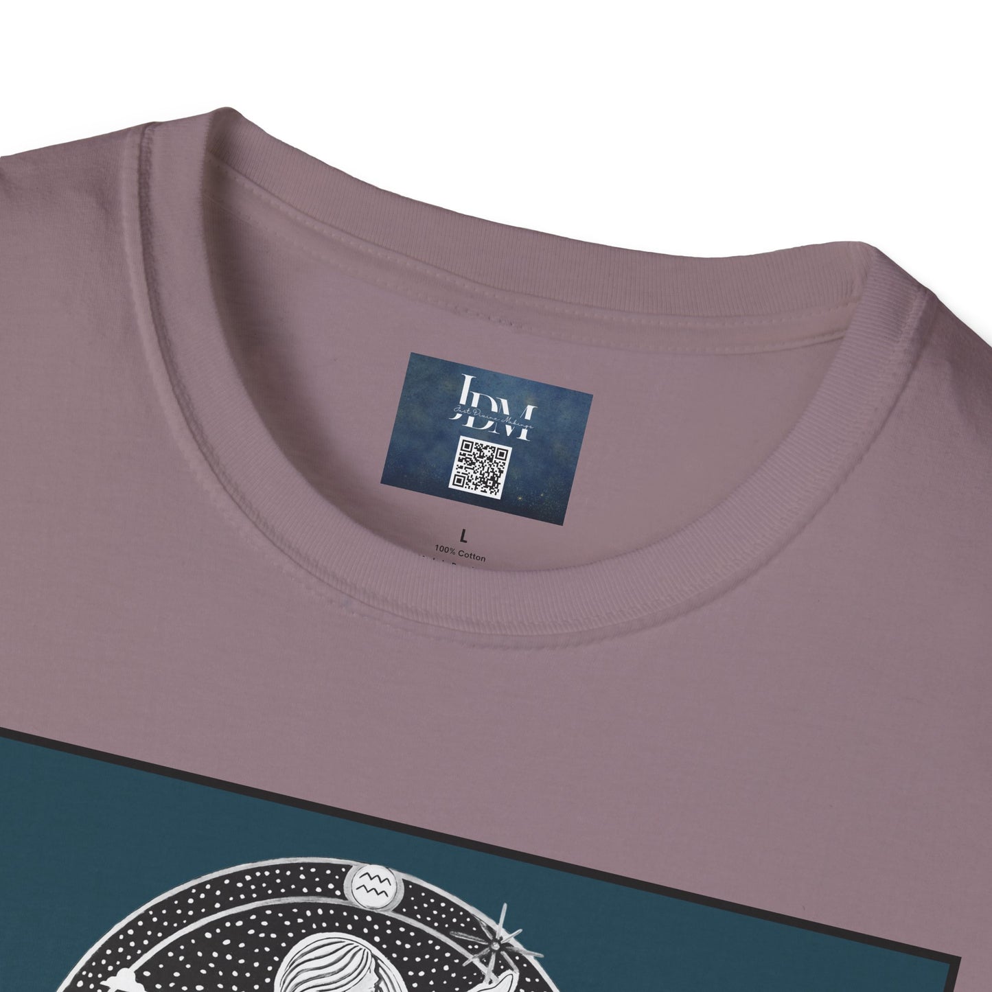 Aquarius Zodiac Crew Neck T-Shirt – Hand-Drawn Celestial Design (Non-AI) Universal