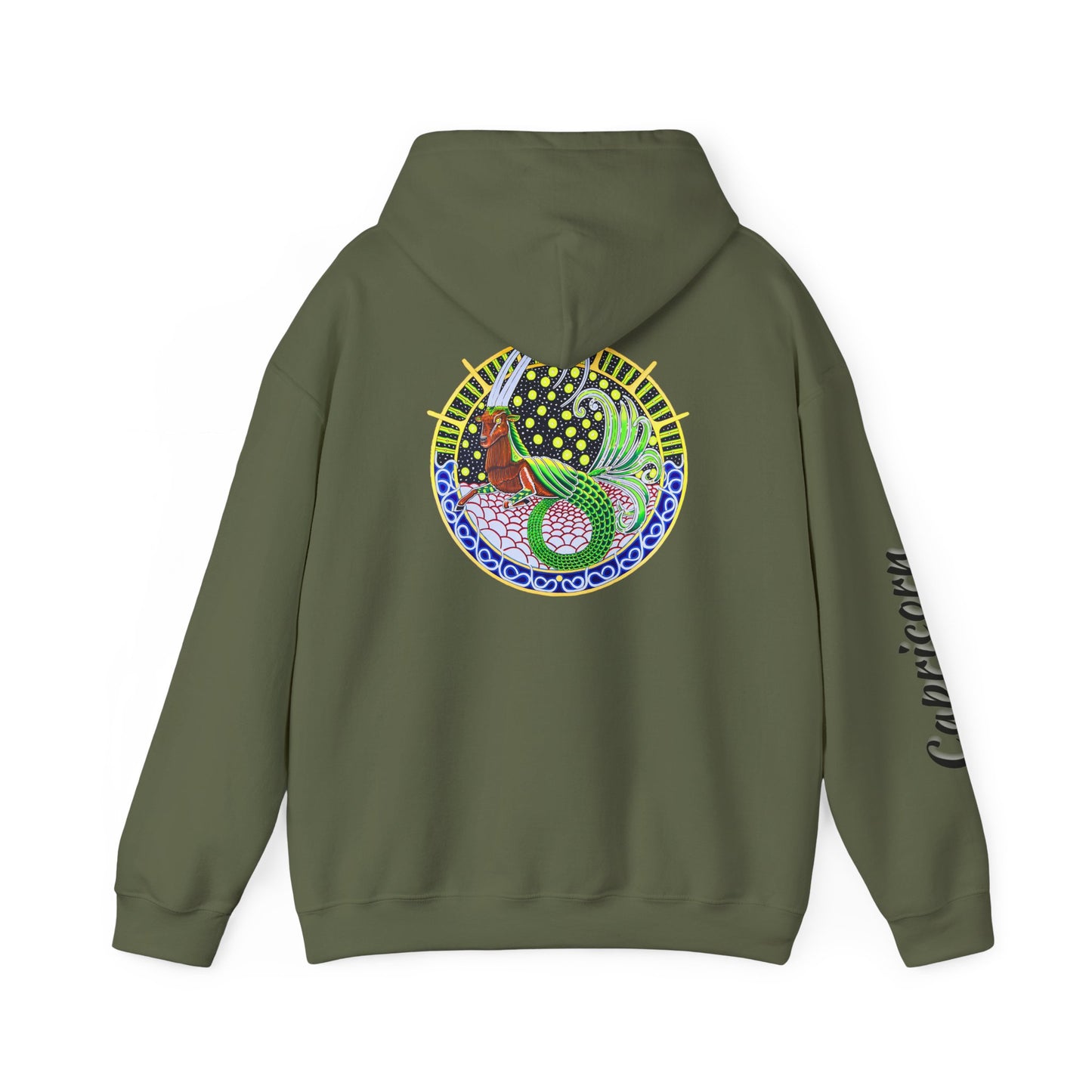 Capricorn Zodiac Hoodie – Hand-Drawn Celestial Design (Non-AI)