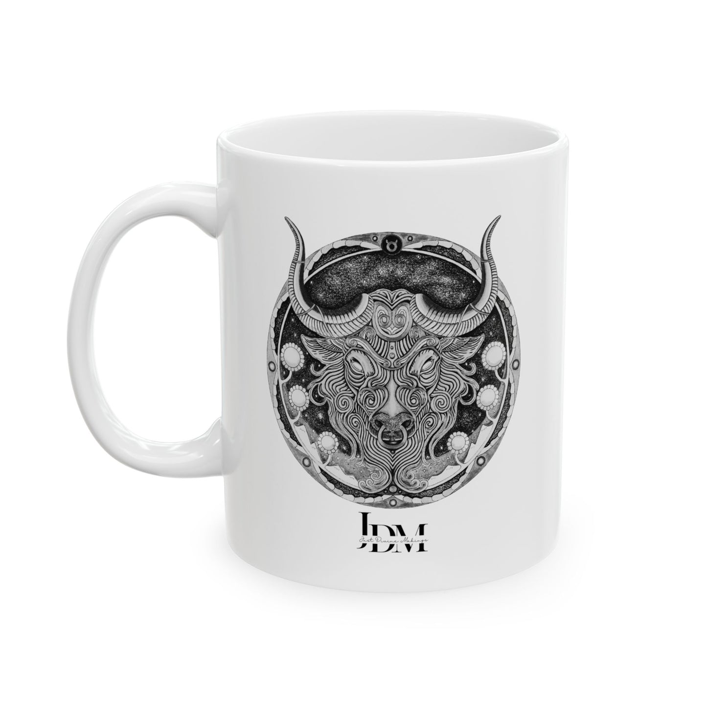 Taurus Zodiac Mug - Hand-Drawn Celestial Design (Non-AI) Universal