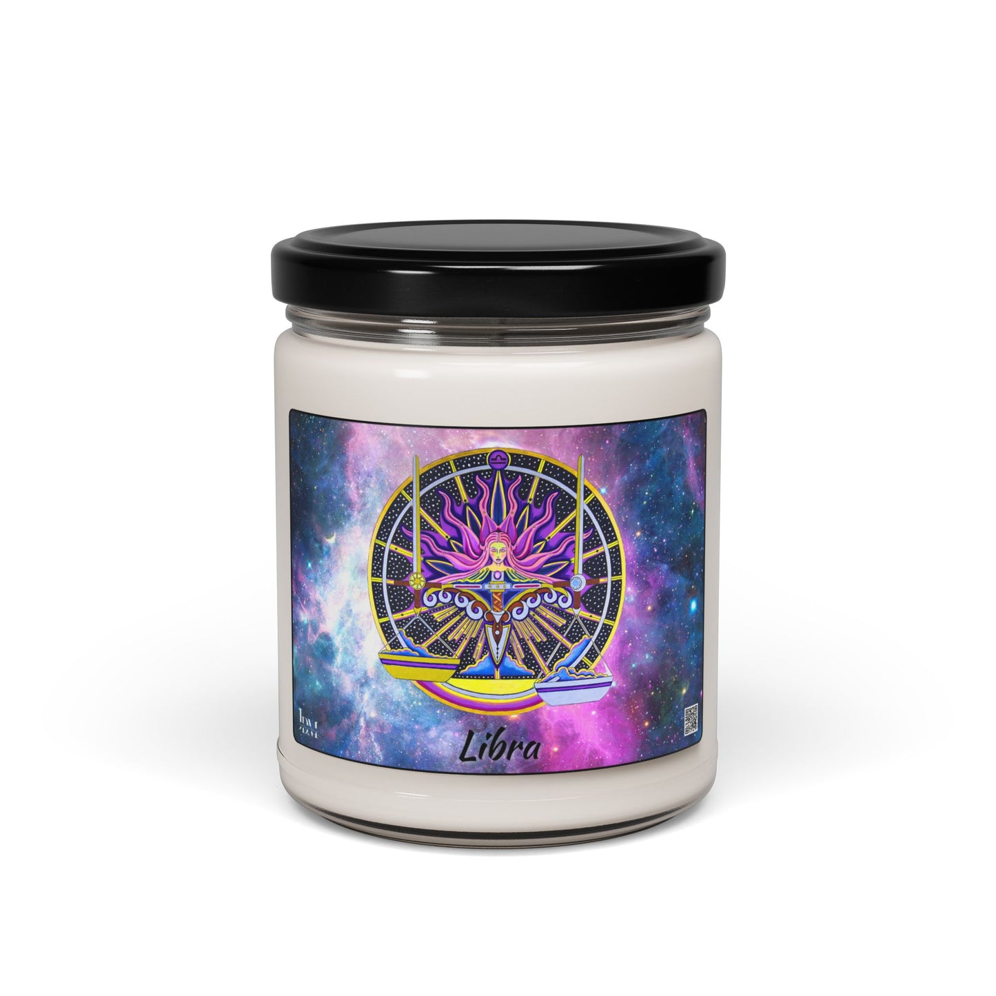 Libra Zodiac Soy Candle – Hand-Drawn Celestial Design (Non-AI)