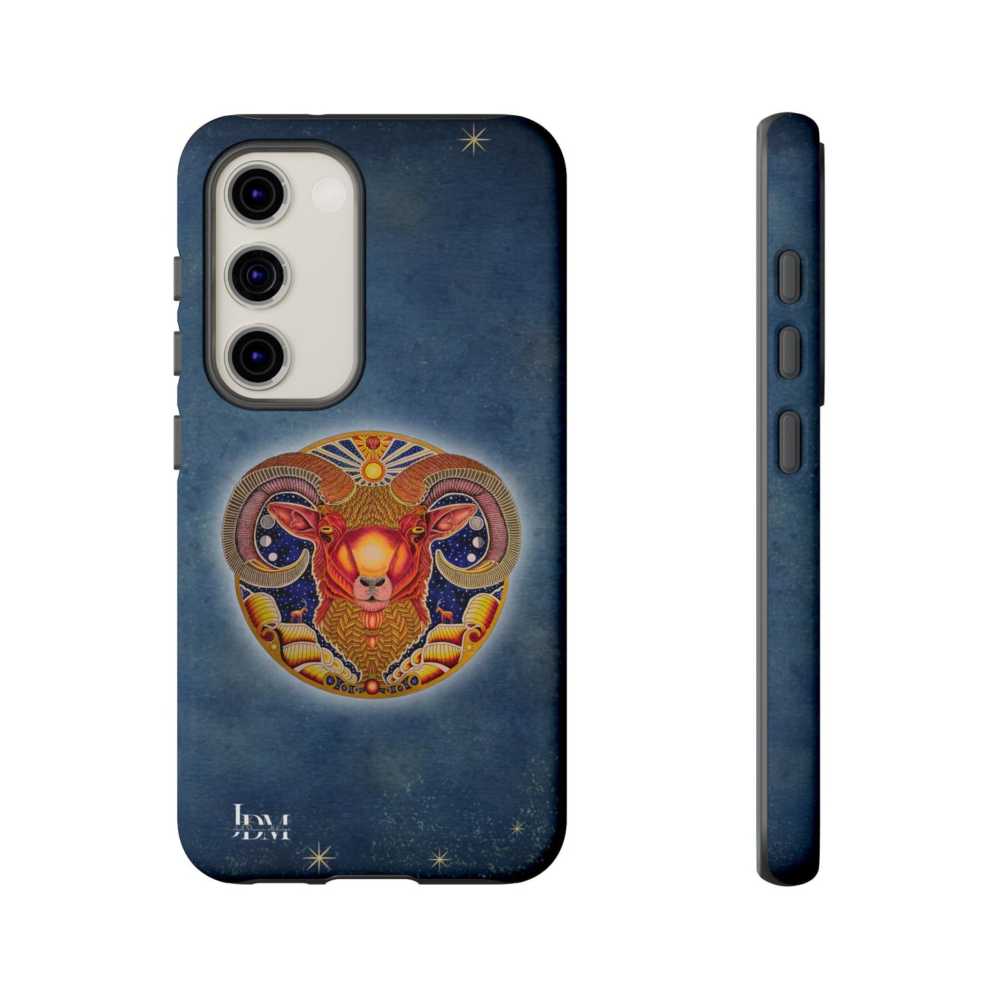 Aries Zodiac Phone Case - Hand-Drawn Celestial Design (Non-AI)