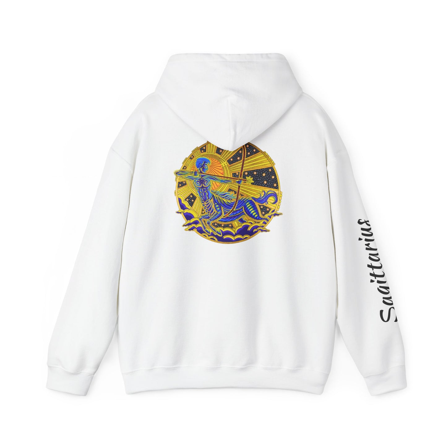 Sagittarius Zodiac Hoodie – Hand-Drawn Celestial Design (Non-AI)