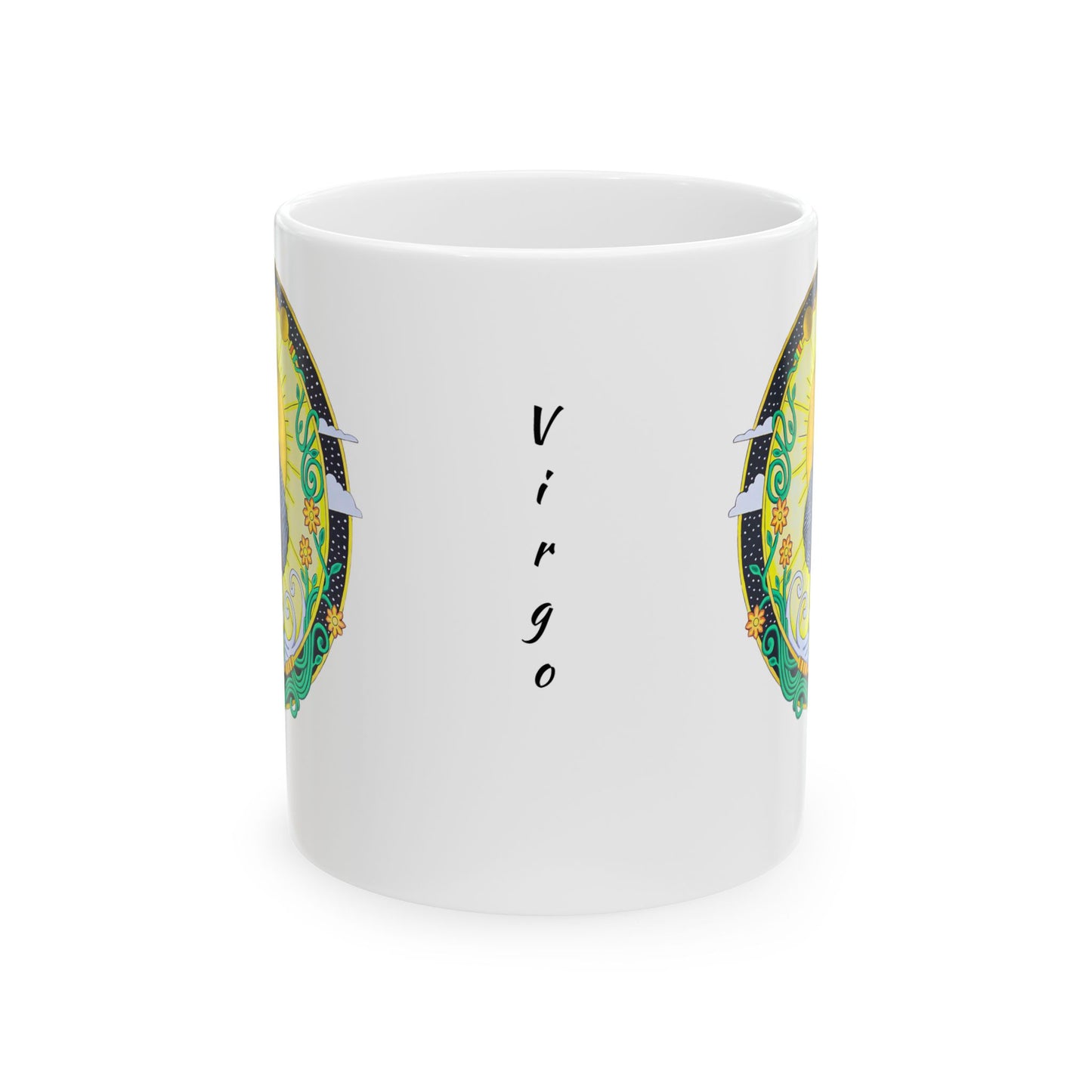 Virgo Zodiac Mug – Hand-Drawn Celestial Design (Non-AI)