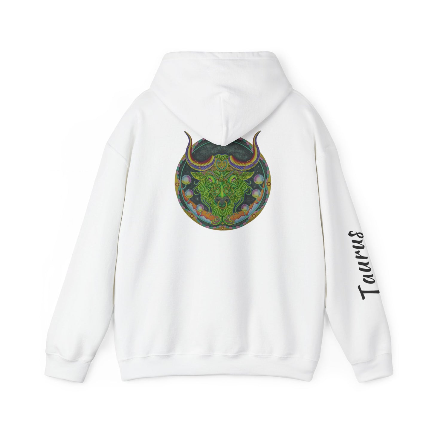 Taurus Zodiac Hoodie - Hand-Drawn Celestial Design (Non-AI)