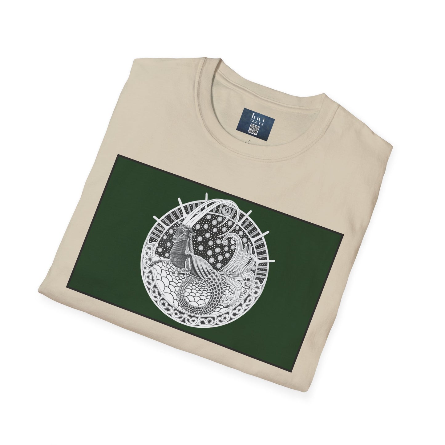 Capricorn Zodiac Crew Neck T-Shirt – Hand-Drawn Celestial Design (Non-AI) Universal