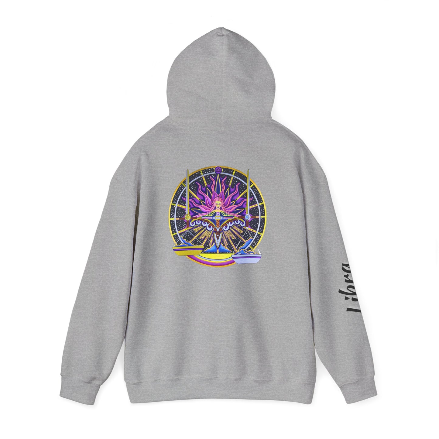 Libra Zodiac Hoodie – Hand-Drawn Celestial Design (Non-AI)