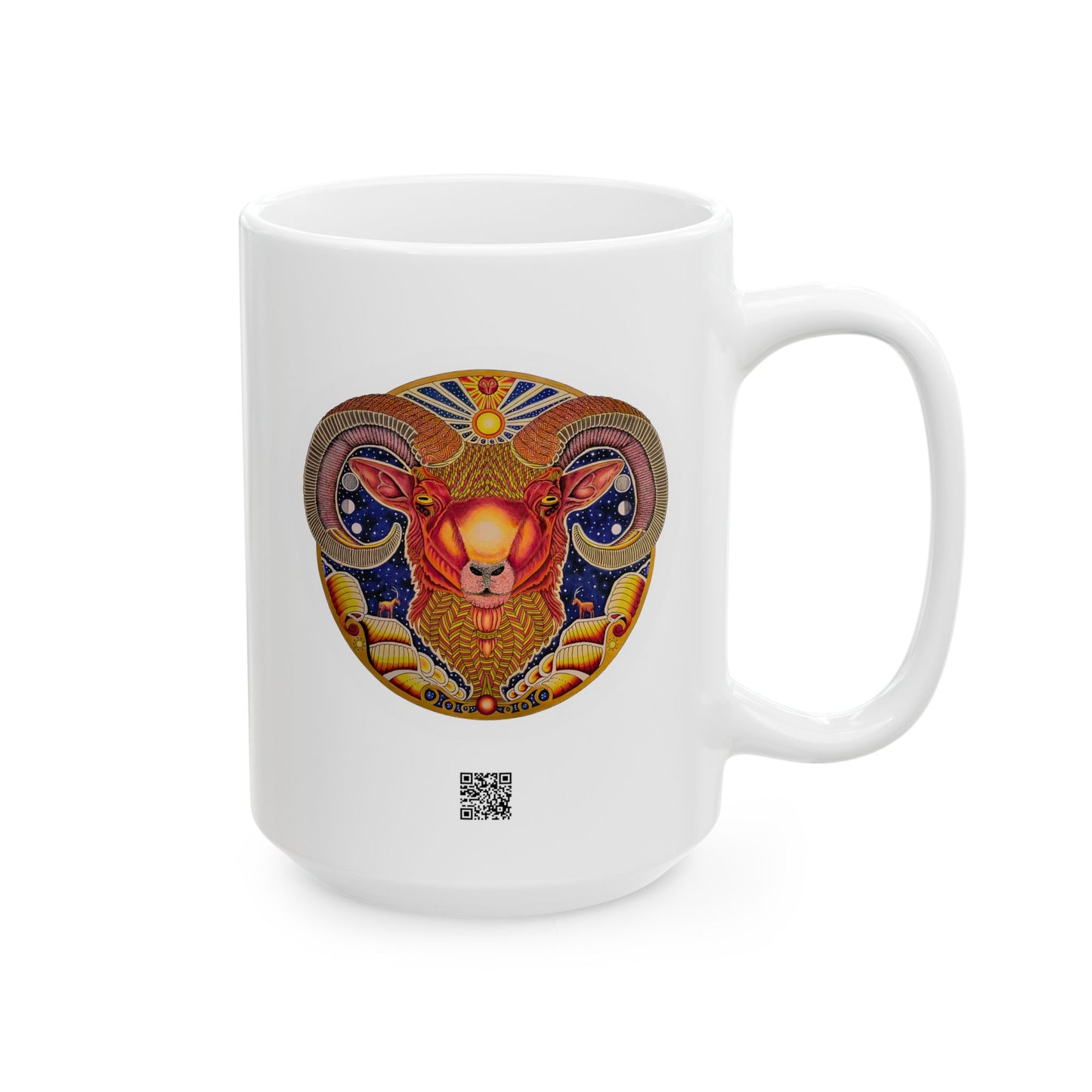 Aries Zodiac 11oz Mug - Hand-Drawn Celestial Design (Non-AI)