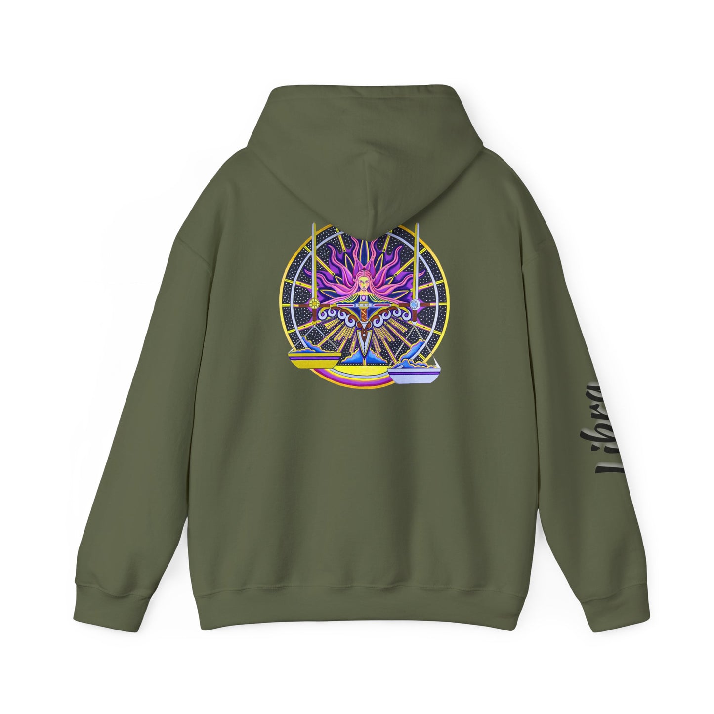 Libra Zodiac Hoodie – Hand-Drawn Celestial Design (Non-AI)