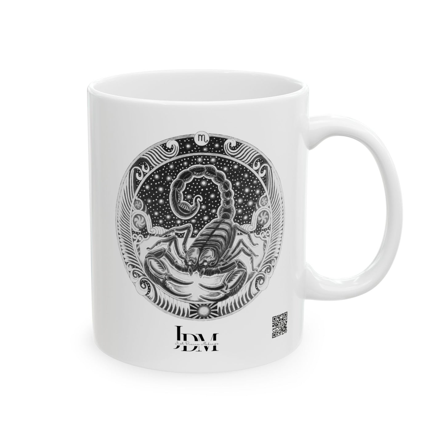 Scorpio Zodiac Mug – Hand-Drawn Celestial Design (Non-AI) Universal
