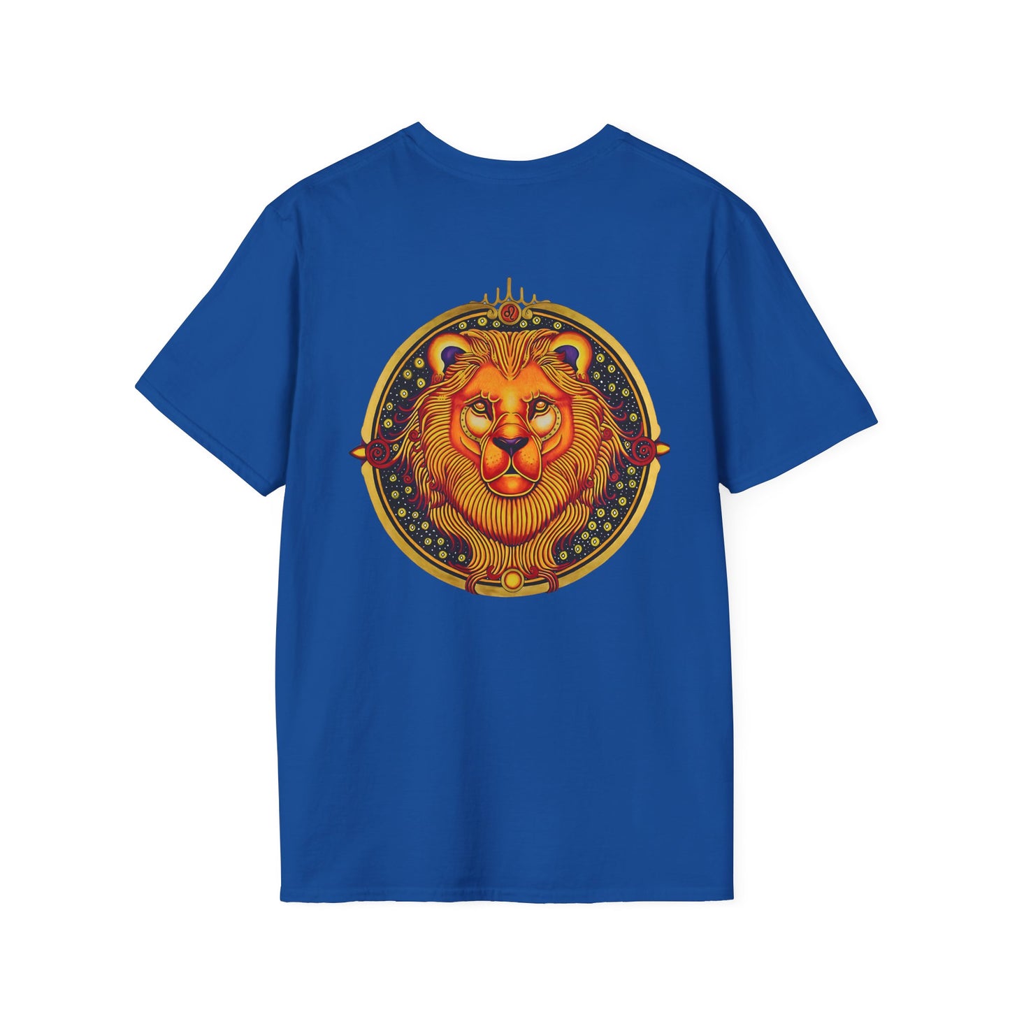 Leo Zodiac Crew Neck T-Shirt – Hand-Drawn Celestial Design (Non-AI)