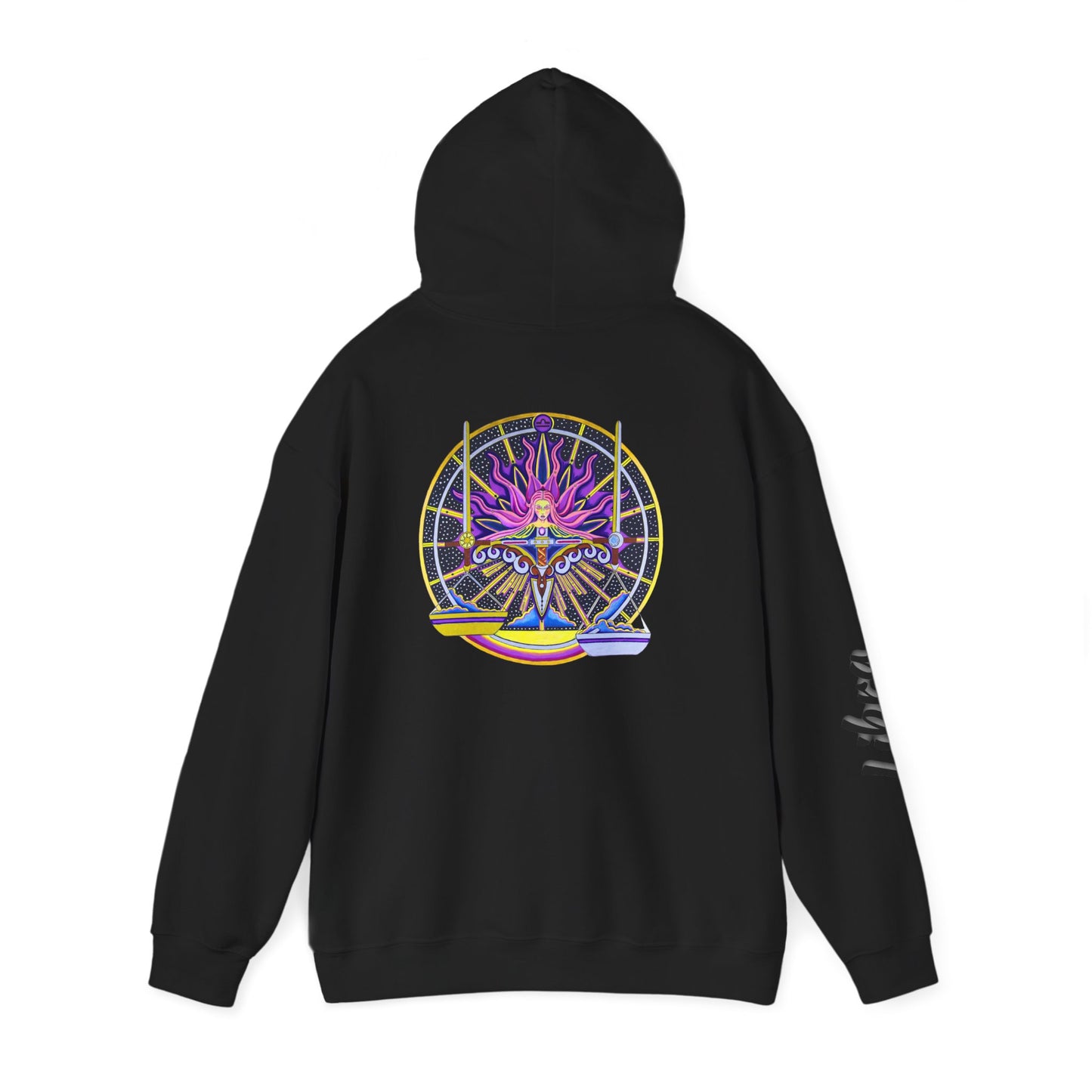 Libra Zodiac Hoodie – Hand-Drawn Celestial Design (Non-AI)