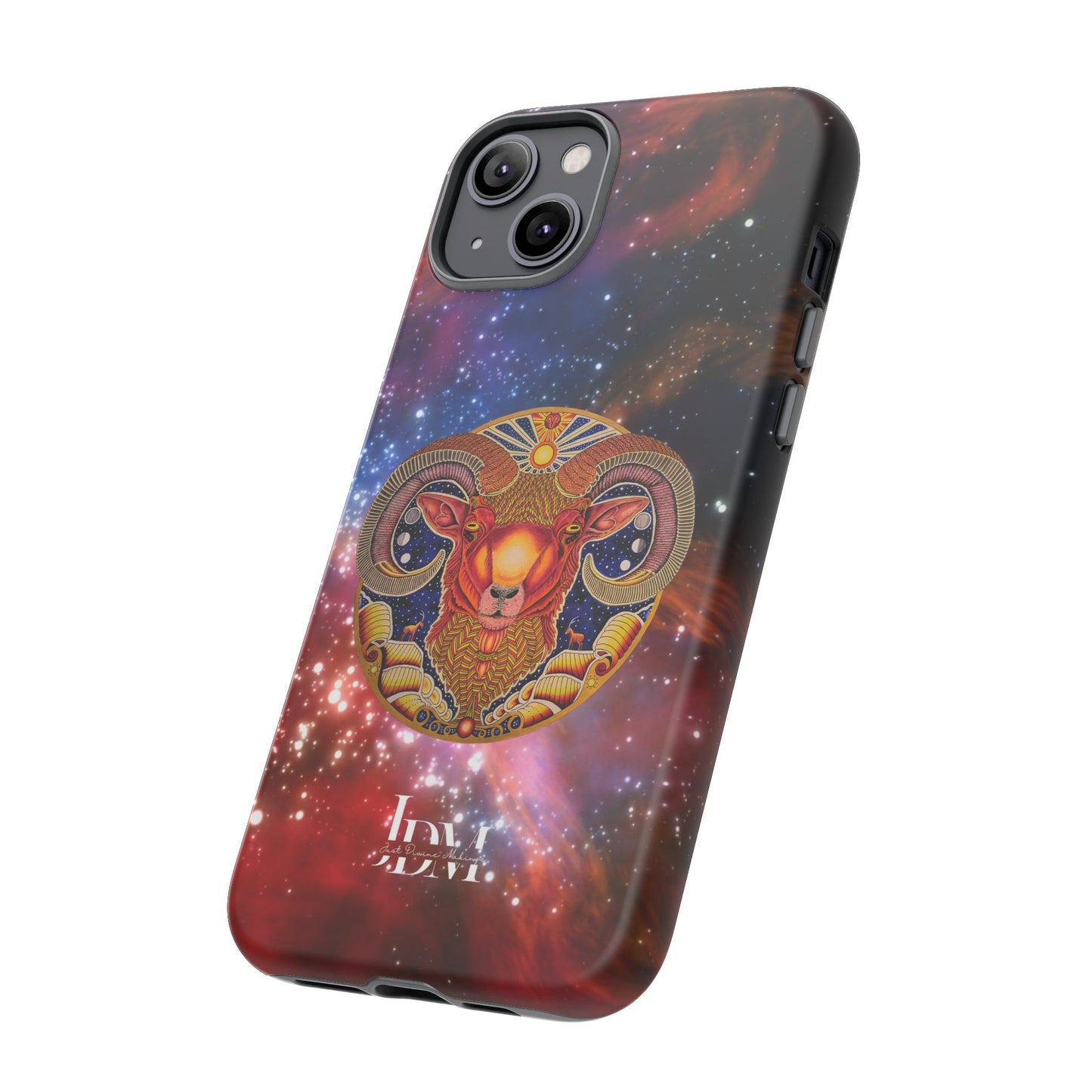 Aries Zodiac Tough Phone Case – Hand-Drawn Celestial Design (Non-AI)
