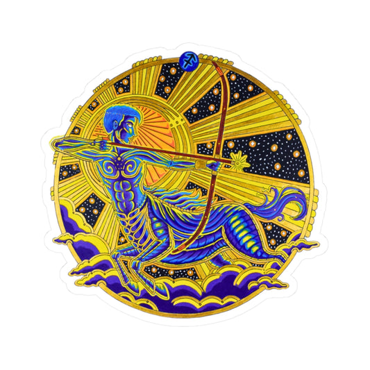 Sagittarius Zodiac Kiss-Cut Sticker - Hand-Drawn Celestial Design (Non-AI)