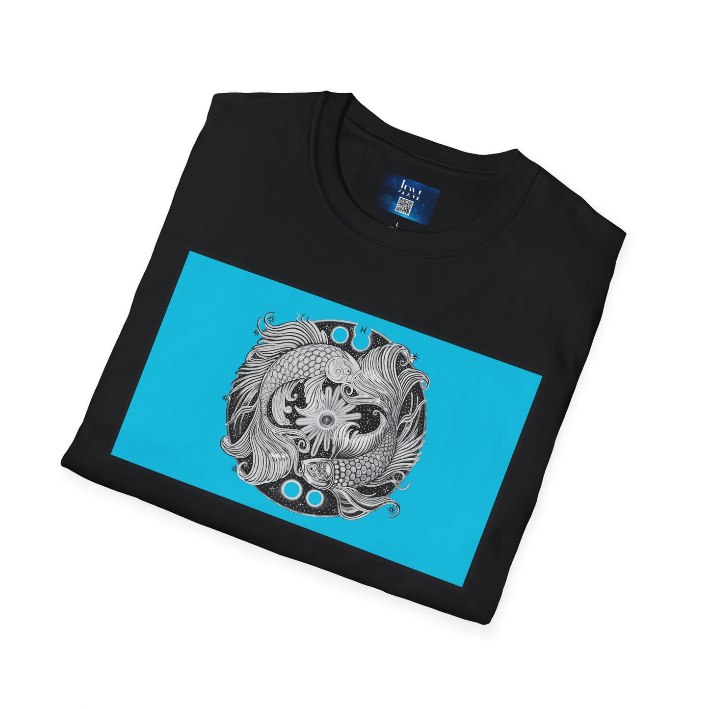 Pisces Zodiac SoftStyle T-Shirt - Hand-Drawn Celestial Design (Non-AI)  Universal