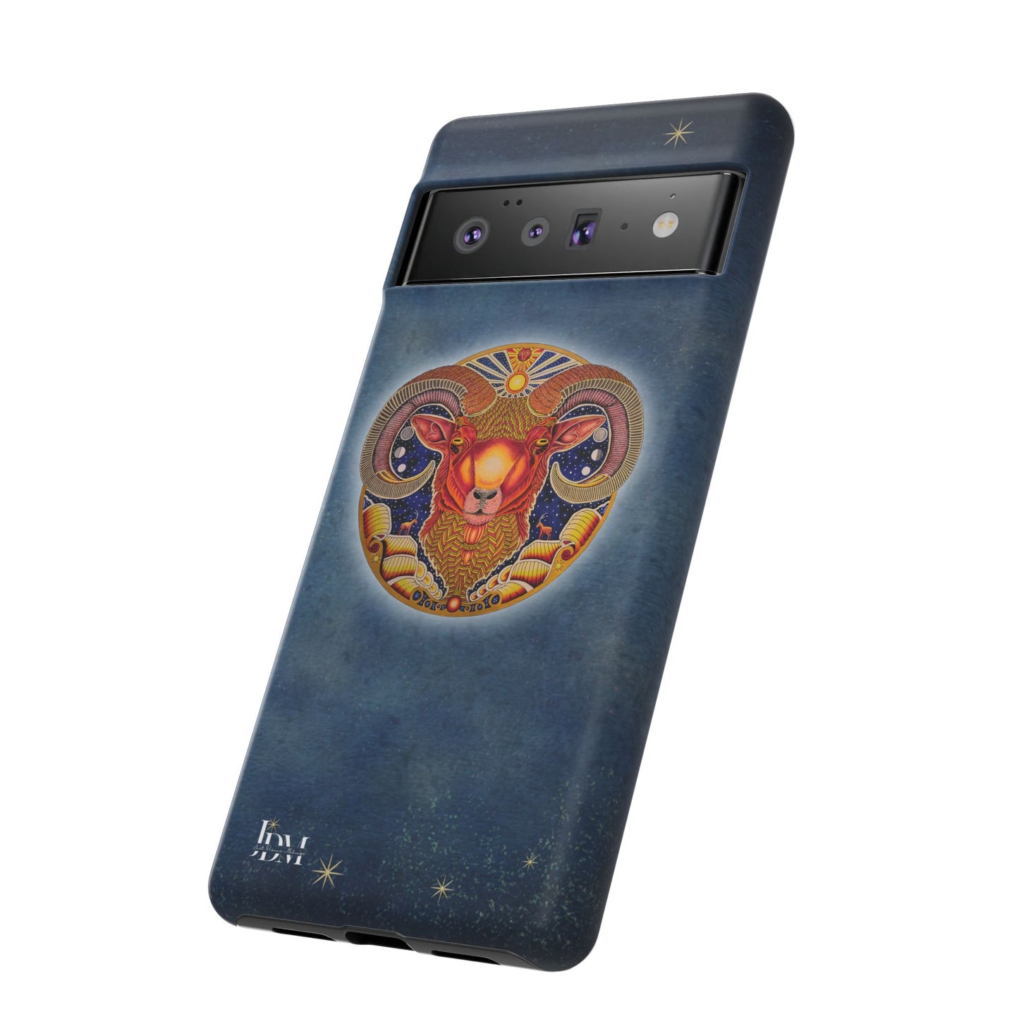 Aries Zodiac Phone Case - Hand-Drawn Celestial Design (Non-AI)