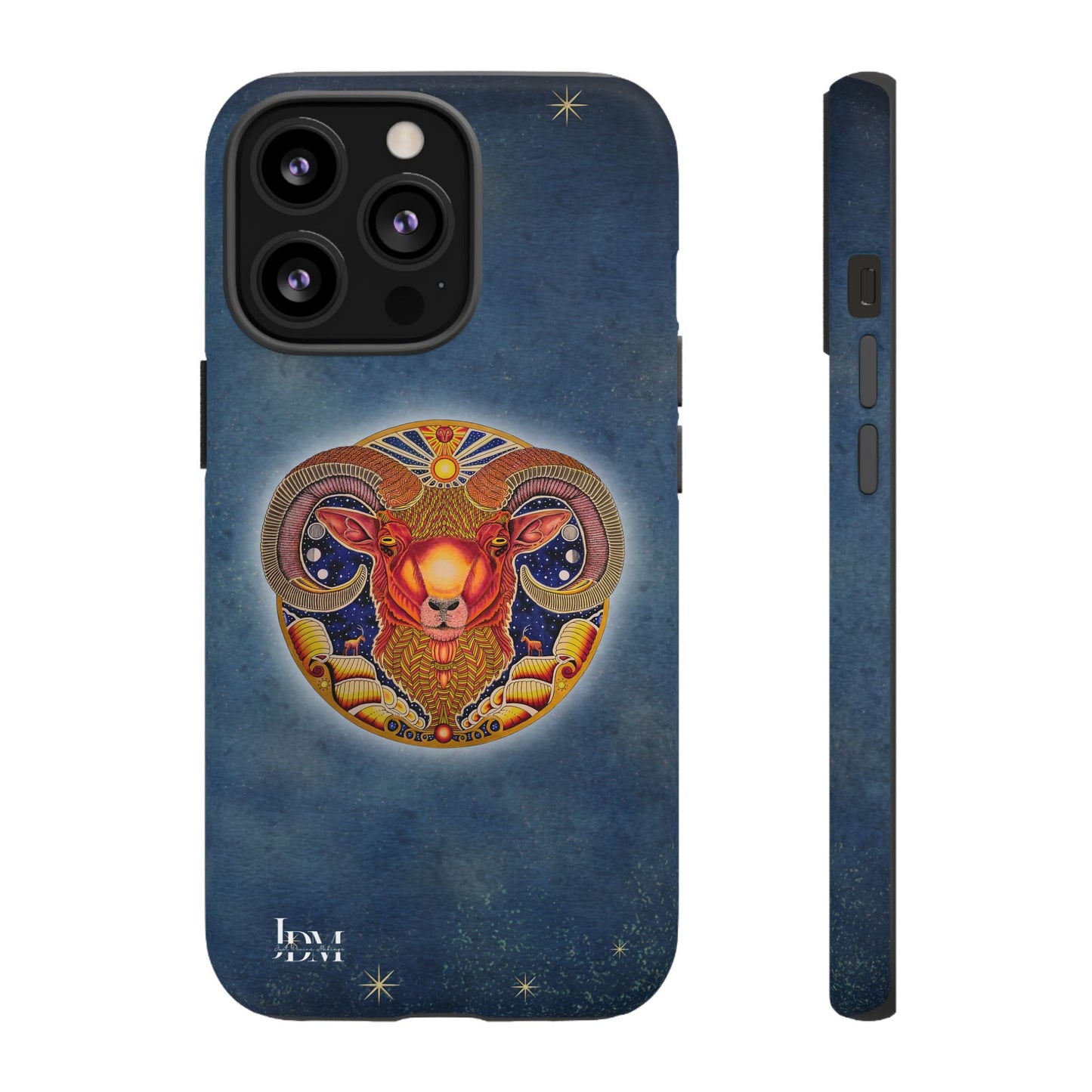 Aries Zodiac Phone Case - Hand-Drawn Celestial Design (Non-AI)