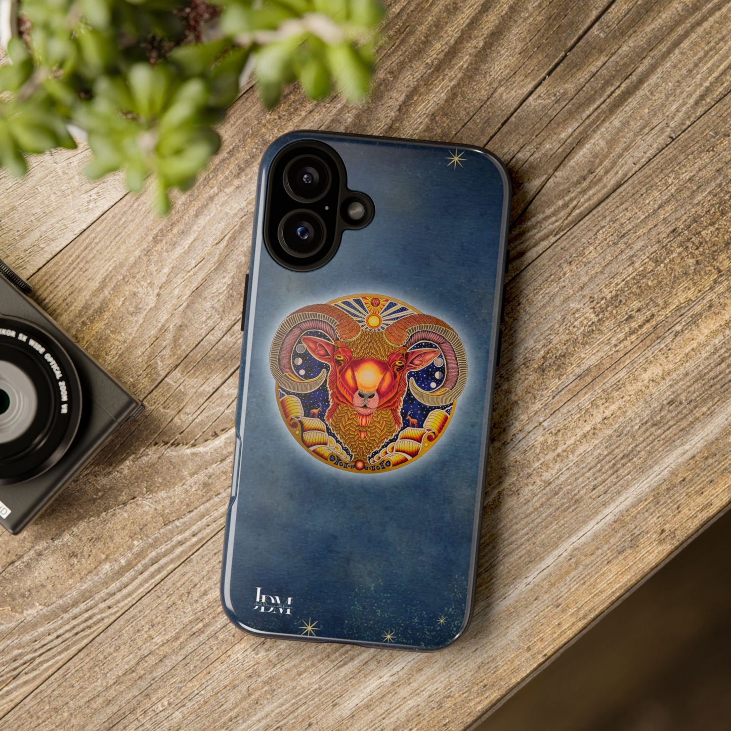 Aries Zodiac Phone Case - Hand-Drawn Celestial Design (Non-AI)