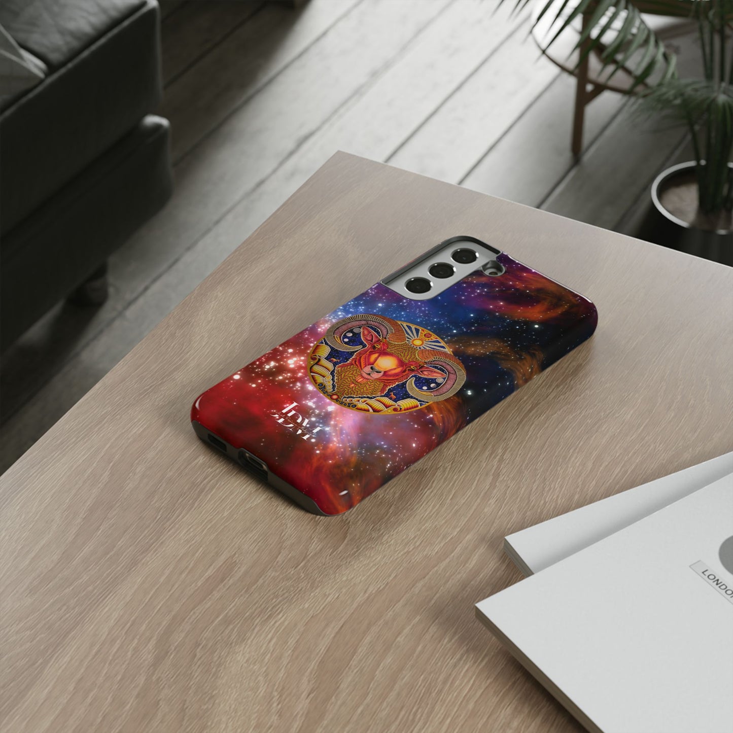 Aries Zodiac Tough Phone Case – Hand-Drawn Celestial Design (Non-AI)