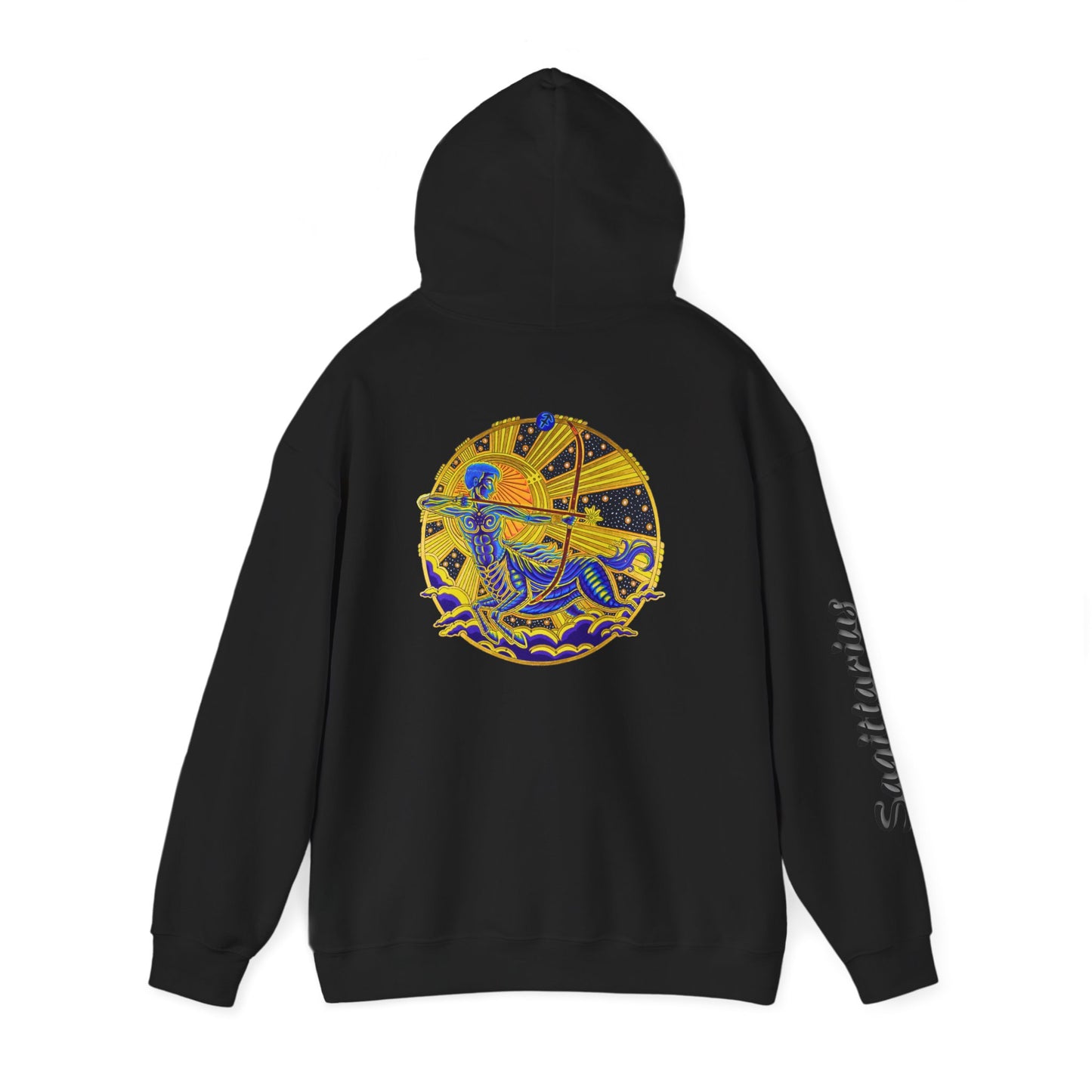 Sagittarius Zodiac Hoodie – Hand-Drawn Celestial Design (Non-AI)