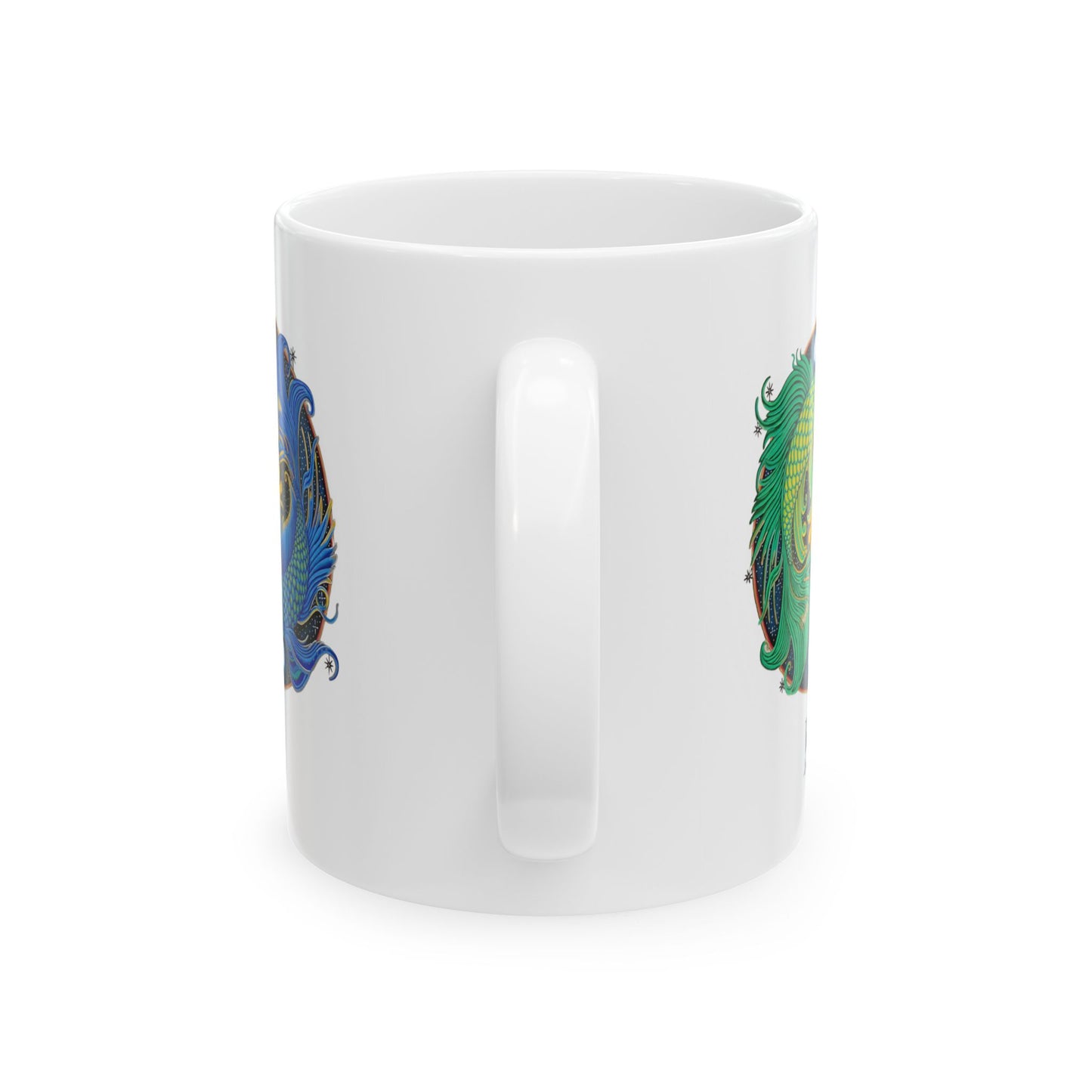 Pisces Zodiac Mug - Hand-Drawn Celestial Design (Non-AI)