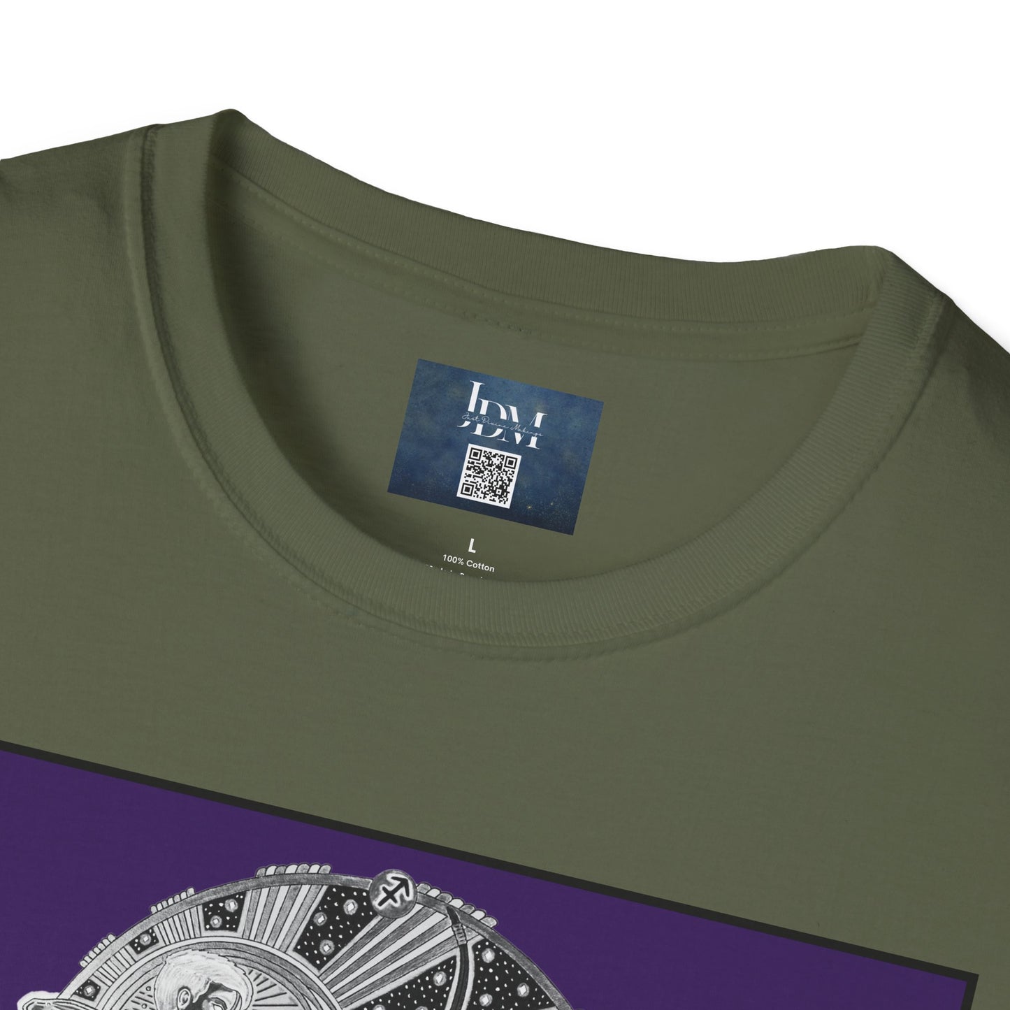 Sagittarius Zodiac Crew Neck T-Shirt – Hand-Drawn Celestial Design (Non-AI) Universal