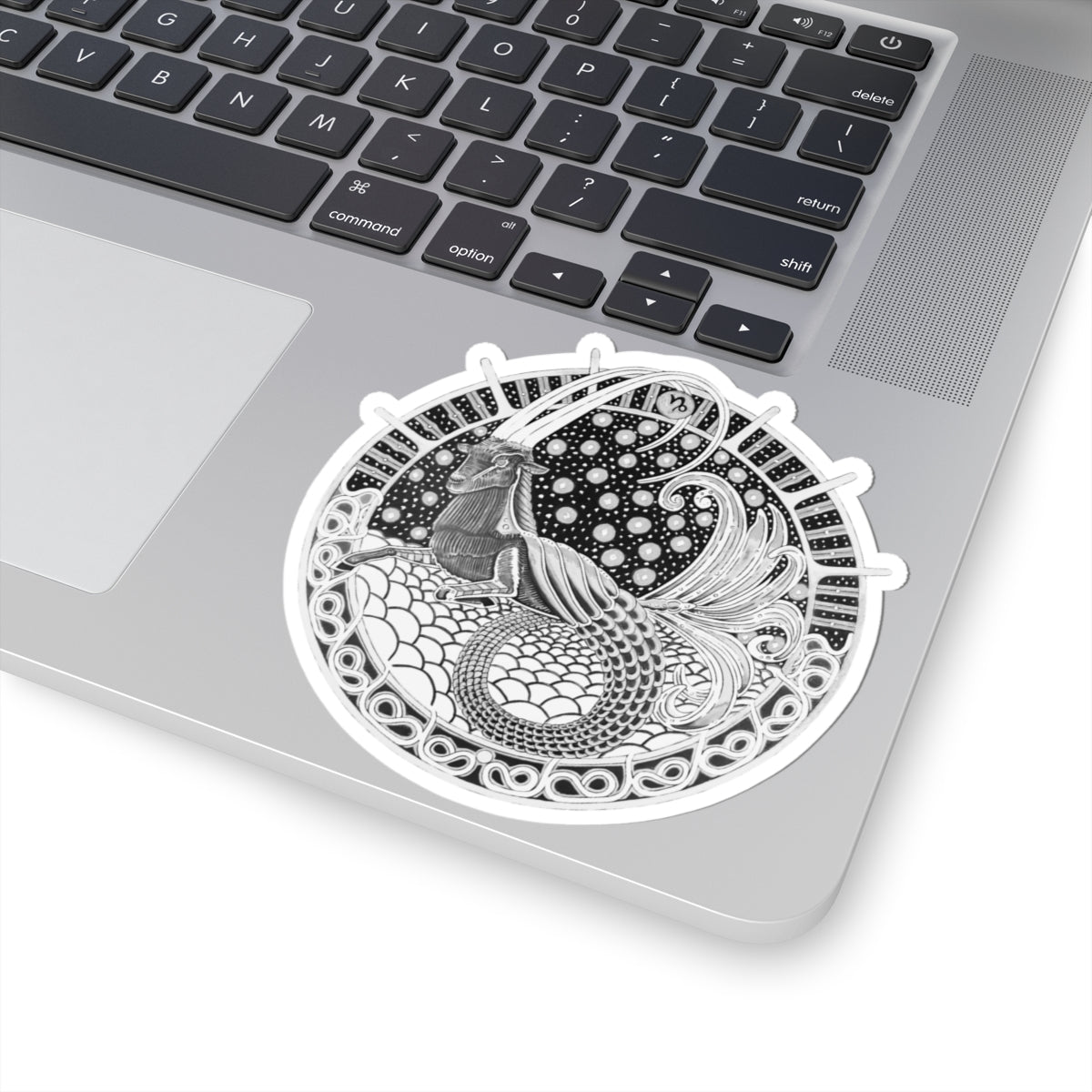 Capricorn Zodiac Kiss-Cut Sticker - Hand-Drawn Celestial Design (Non-AI) Universal