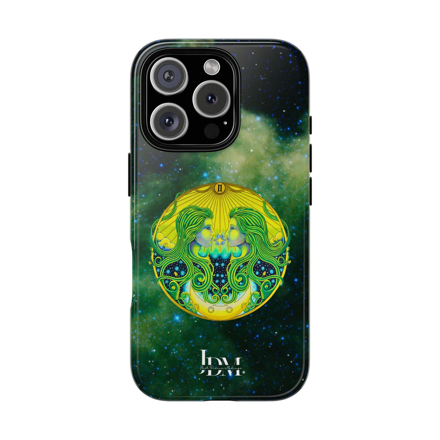 Gemini Zodiac Tough Phone Case – Hand-Drawn Celestial Design (Non-AI)