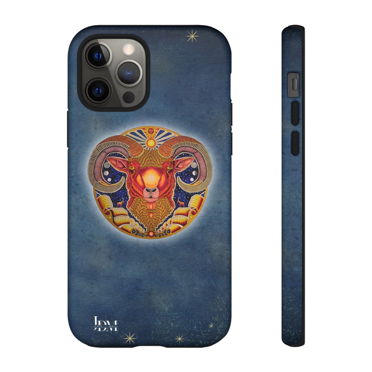 Aries Zodiac Phone Case - Hand-Drawn Celestial Design (Non-AI)