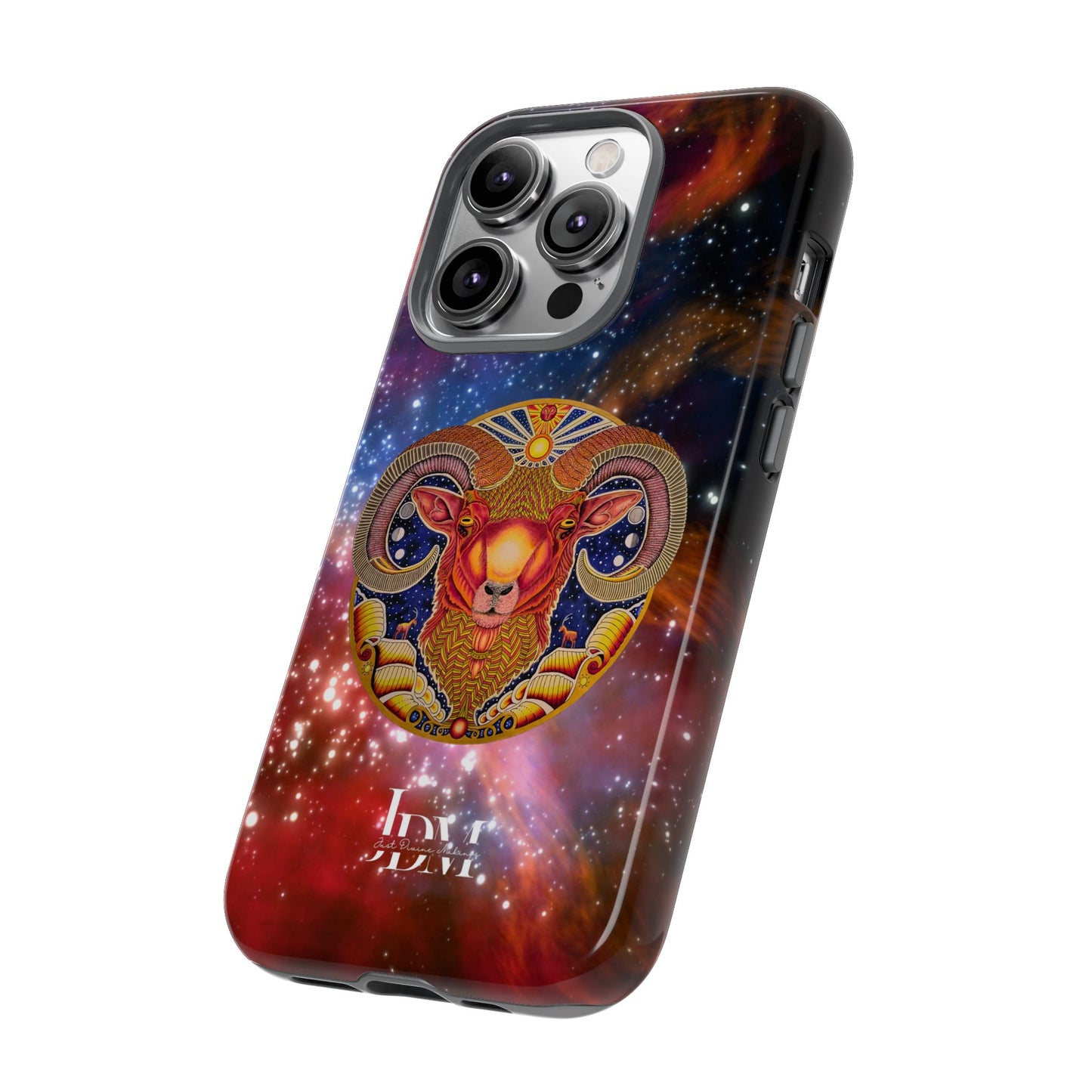 Aries Zodiac Tough Phone Case – Hand-Drawn Celestial Design (Non-AI)