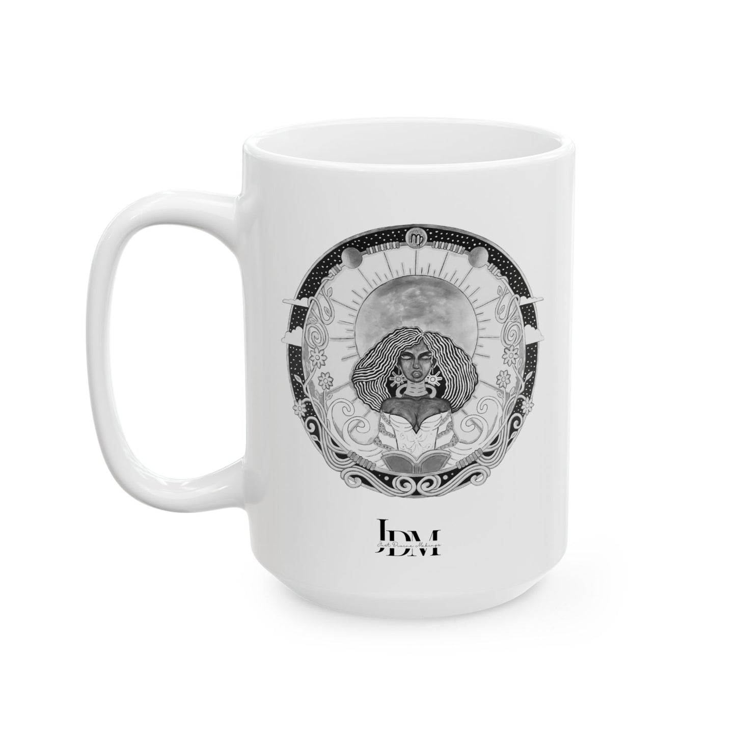 Virgo Zodiac Mug – Hand-Drawn Celestial Design (Non-AI) Universal