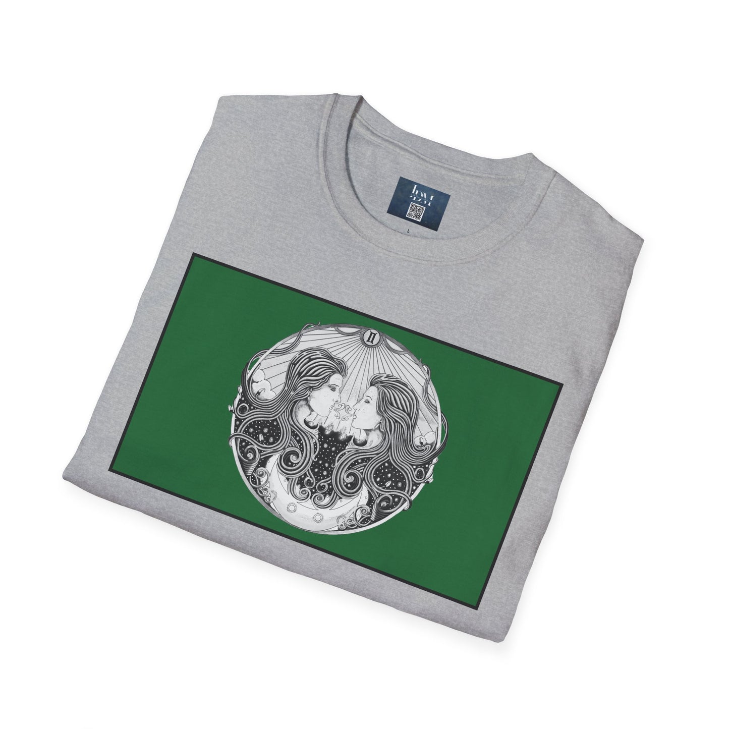 Gemini Zodiac Softstyle T-Shirt - Hand-Drawn Celestial Design (Non-AI) Universal