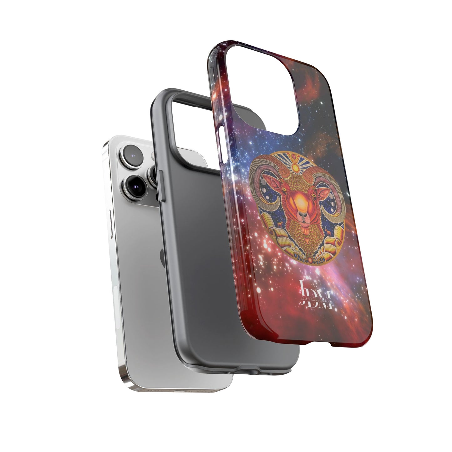 Aries Zodiac Tough Phone Case – Hand-Drawn Celestial Design (Non-AI)