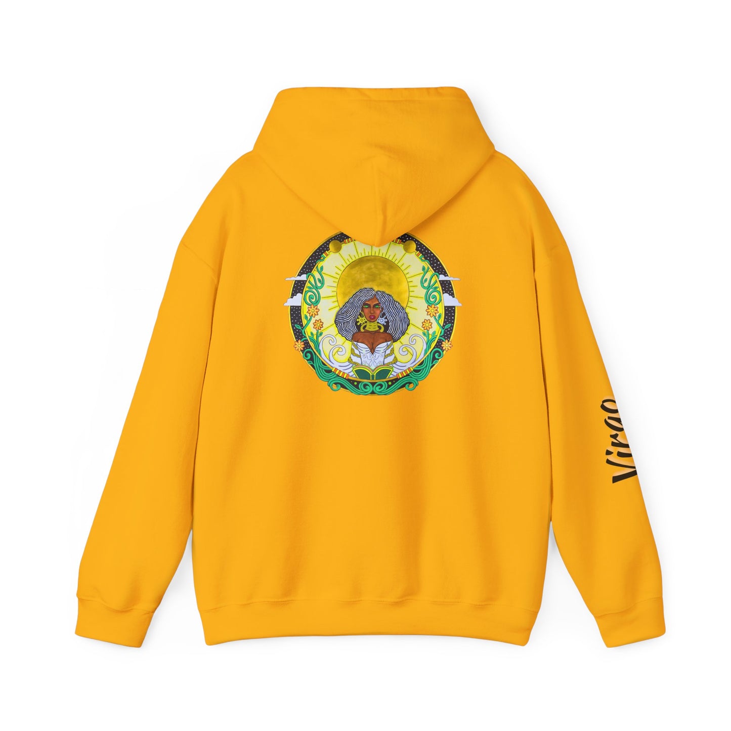 Virgo Zodiac Hoodie – Hand-Drawn Celestial Design (Non-AI)