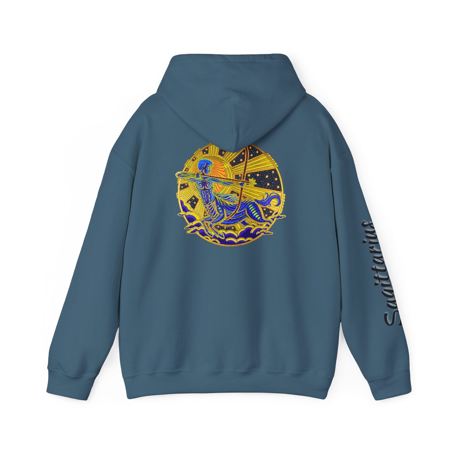 Sagittarius Zodiac Hoodie – Hand-Drawn Celestial Design (Non-AI)