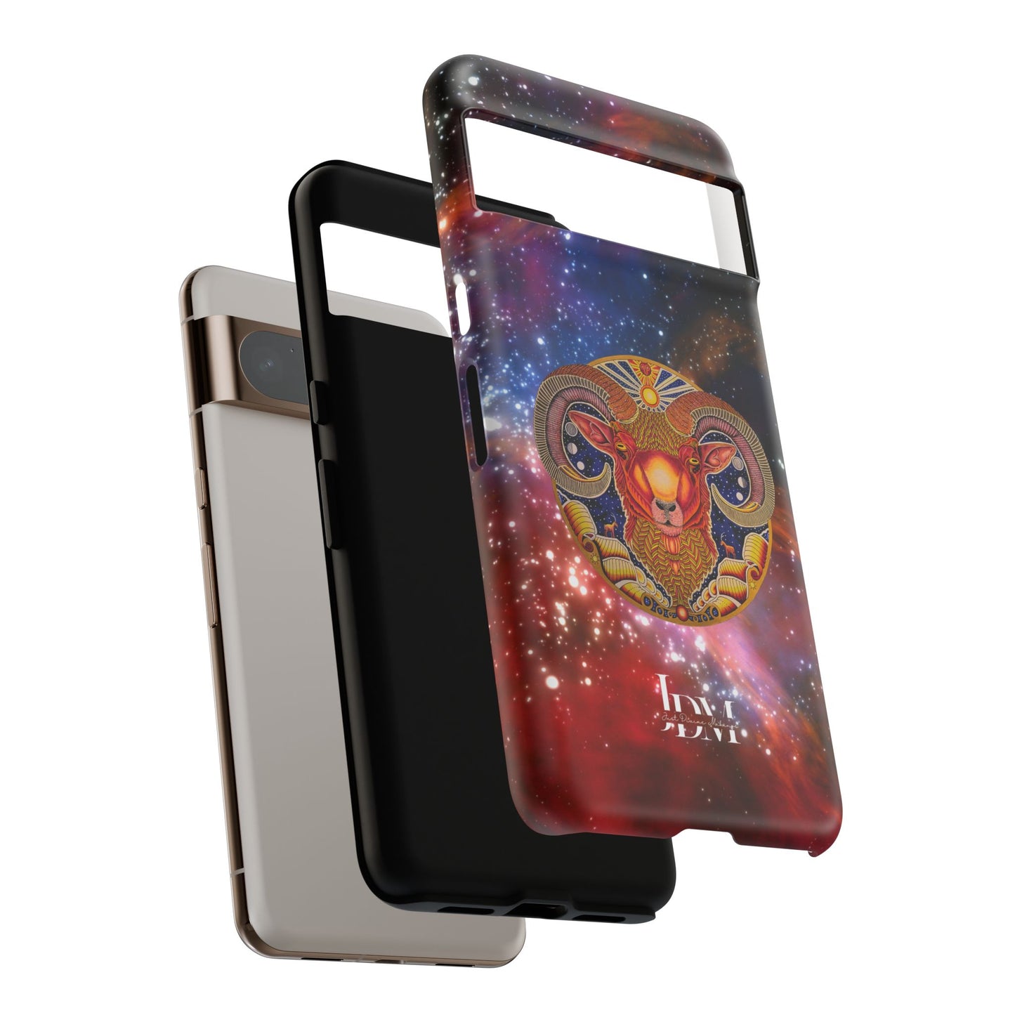 Aries Zodiac Tough Phone Case – Hand-Drawn Celestial Design (Non-AI)