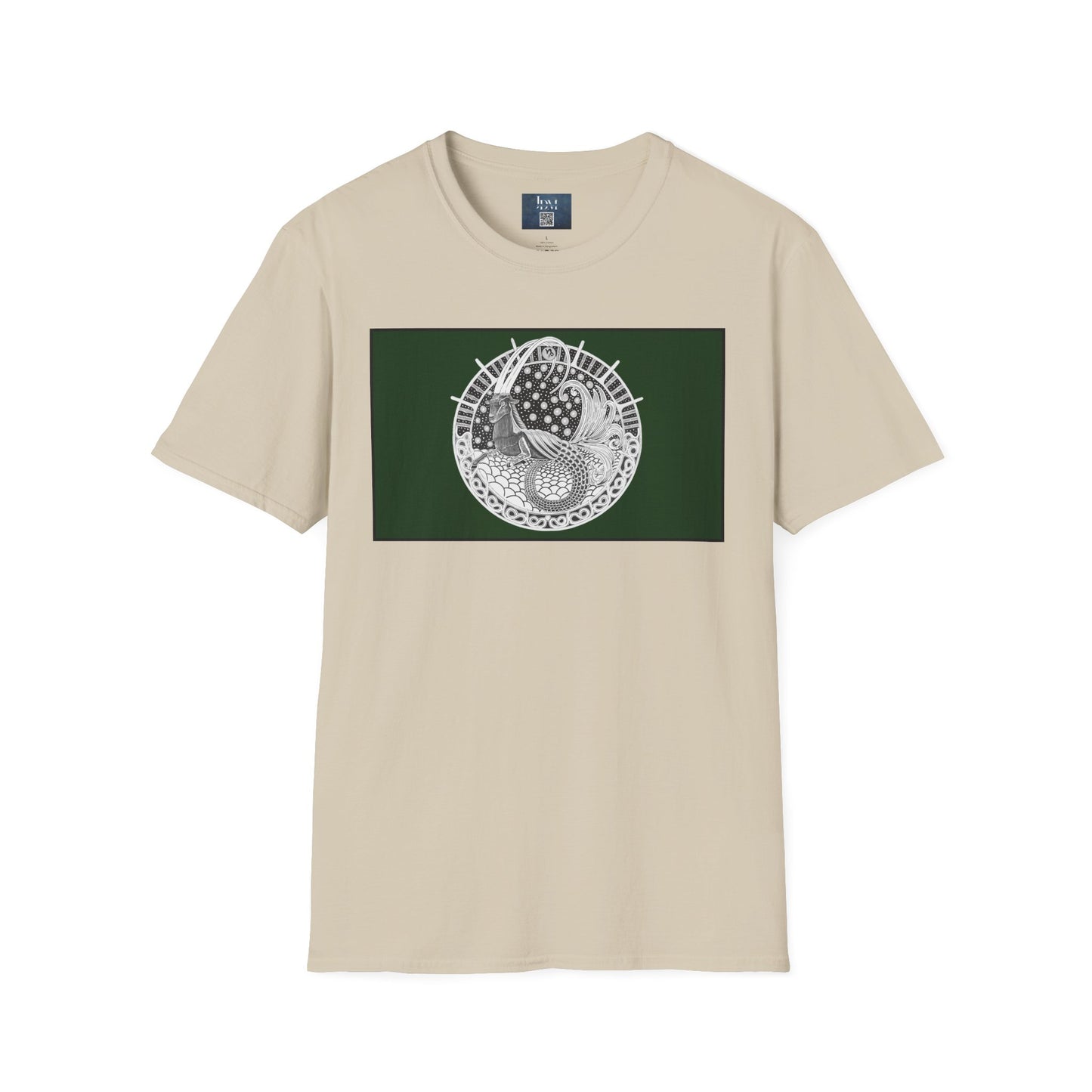 Capricorn Zodiac Crew Neck T-Shirt – Hand-Drawn Celestial Design (Non-AI) Universal